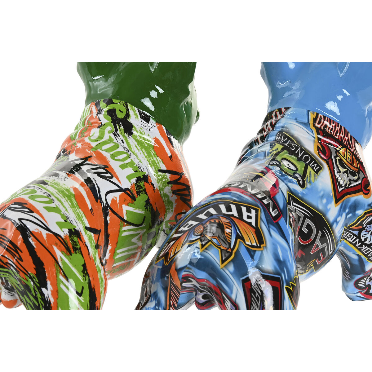 Figura Decorativa Home ESPRIT Azul Verde Multicolor Perro (2 Unidades) 3 S3062544_2