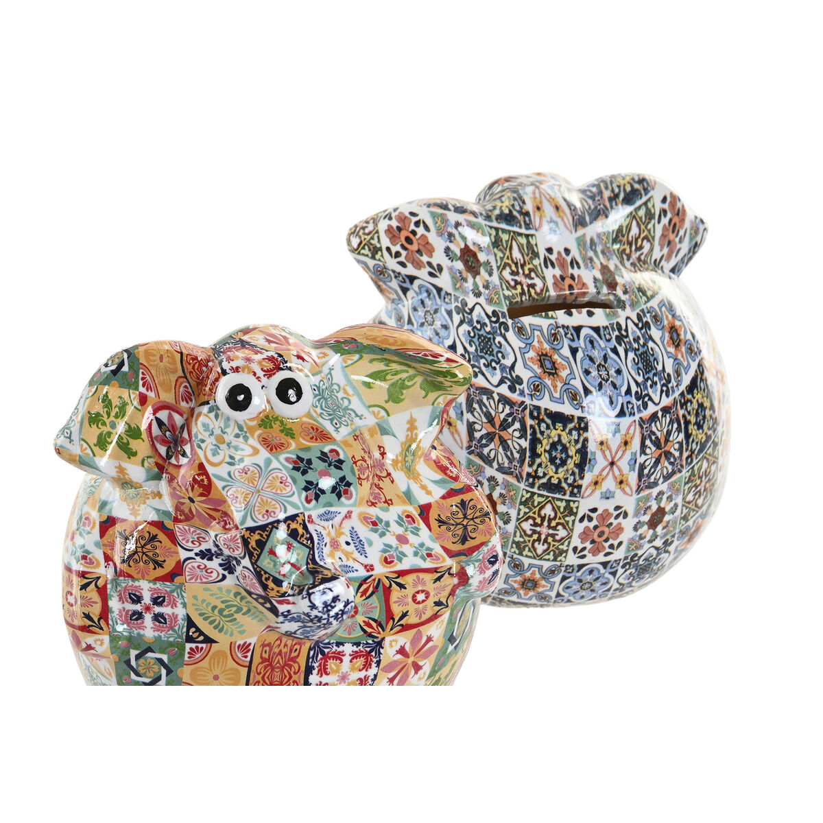 Hucha Home ESPRIT Resina Elefante 11,5 X 11 X 11 CM (2 Unidades) 2 S3062551_1