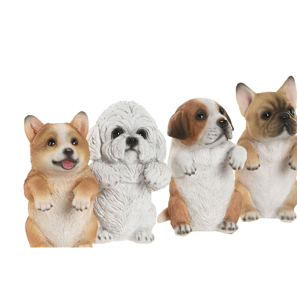 Figura Decorativa Home ESPRIT Blanco Marrón 8 x 8 x 14 cm (4 Unidades) 2 S3062503_1