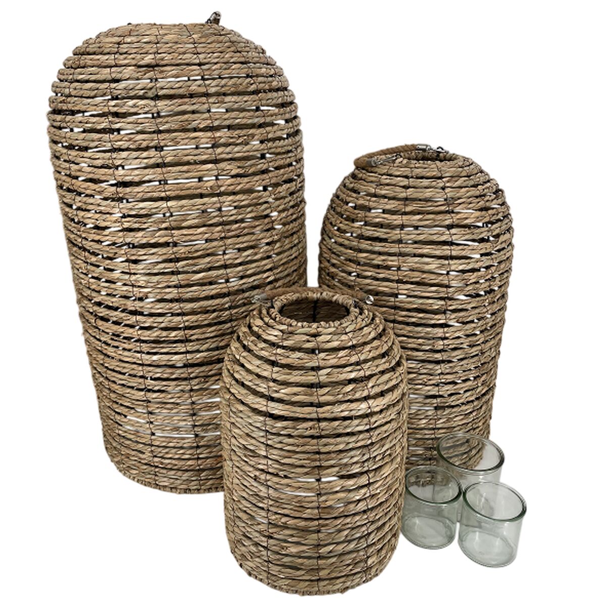 Portavelas Home ESPRIT Mimbre Cristal 40 x 40 x 83 cm 3 S3062703_2