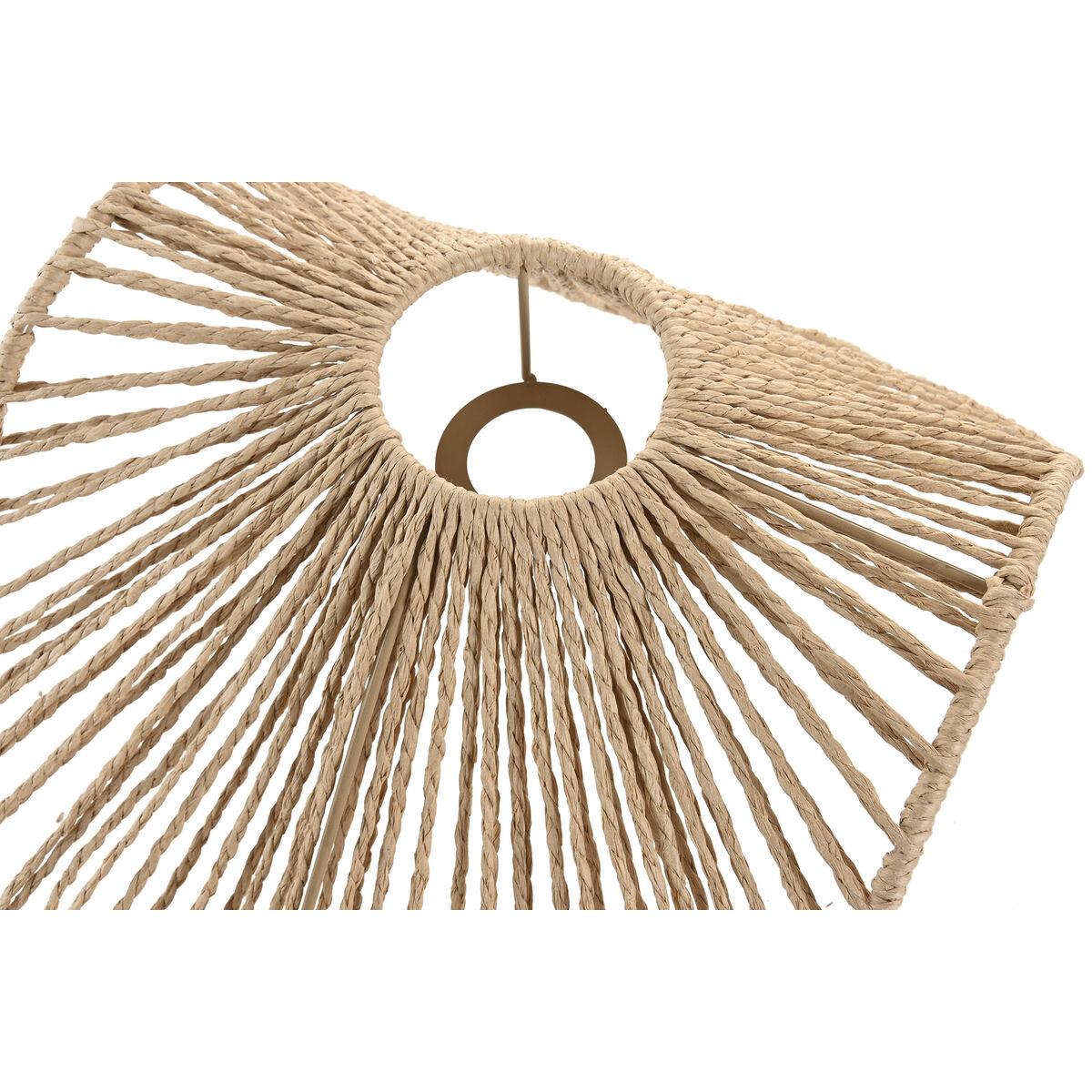 Pantalla de Lámpara Home ESPRIT Marrón Metal Fibra Natural Urbano 66 X 50 X 35 CM (3 Piezas) 2 S3062704_1