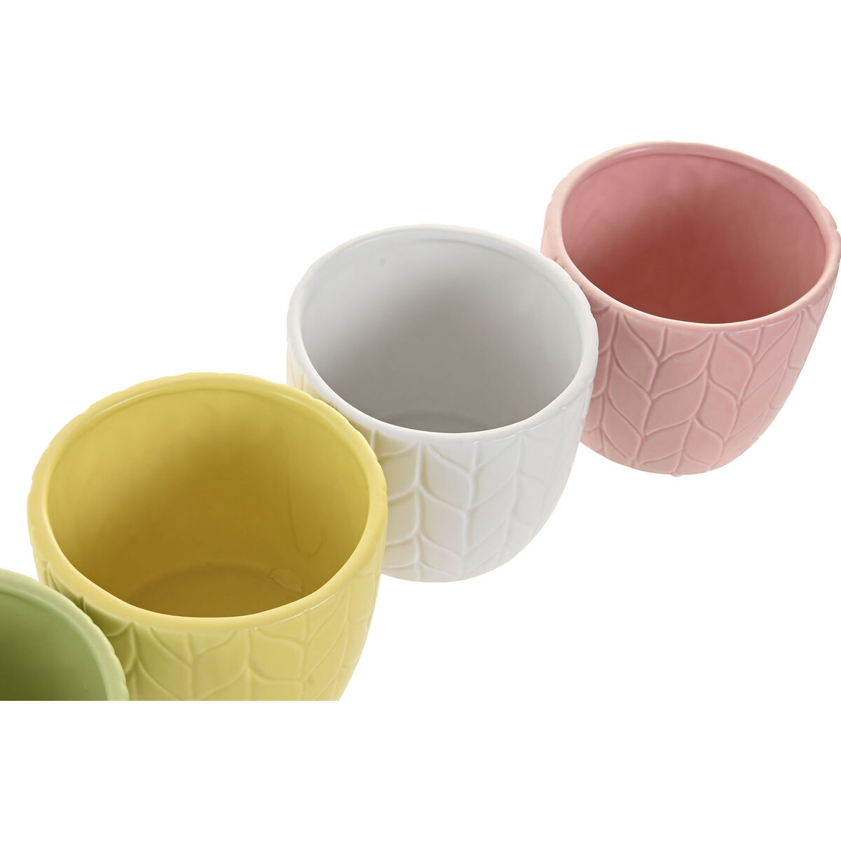 Macetero Home ESPRIT Amarillo Azul Blanco Rosa Dolomita 12 x 12 x 10 cm (6 Unidades) 3 S3062415_2