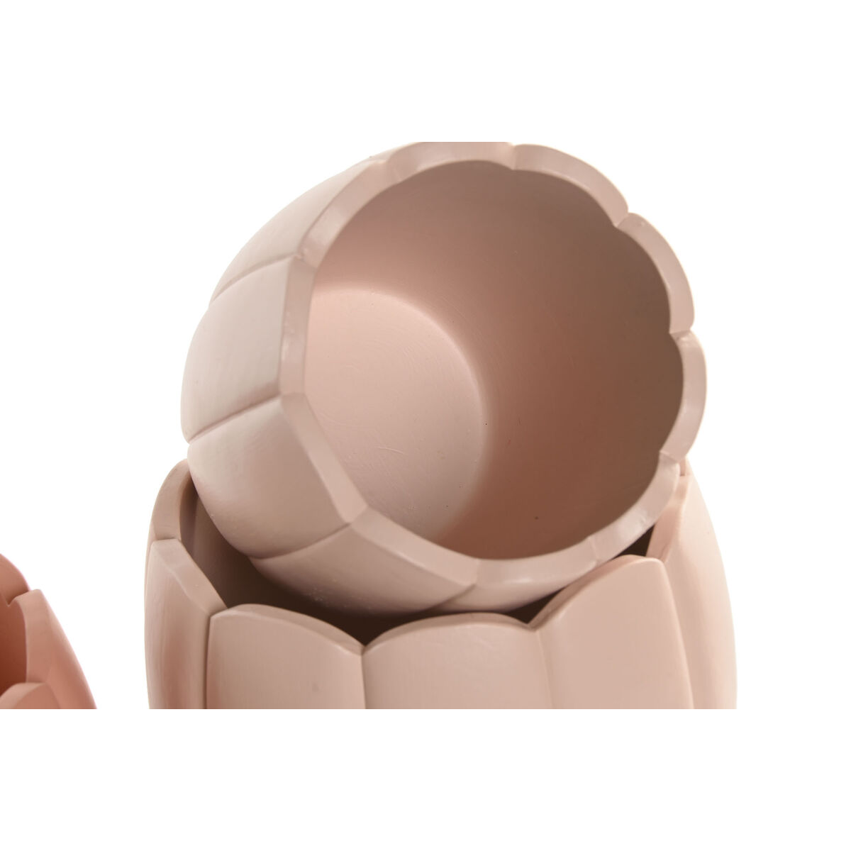 Macetero Home ESPRIT Terracota Rosa claro Cemento Shabby Chic 15 x 15 x 13 cm (3 Piezas) (2 Unidades) 3 S3062417_2