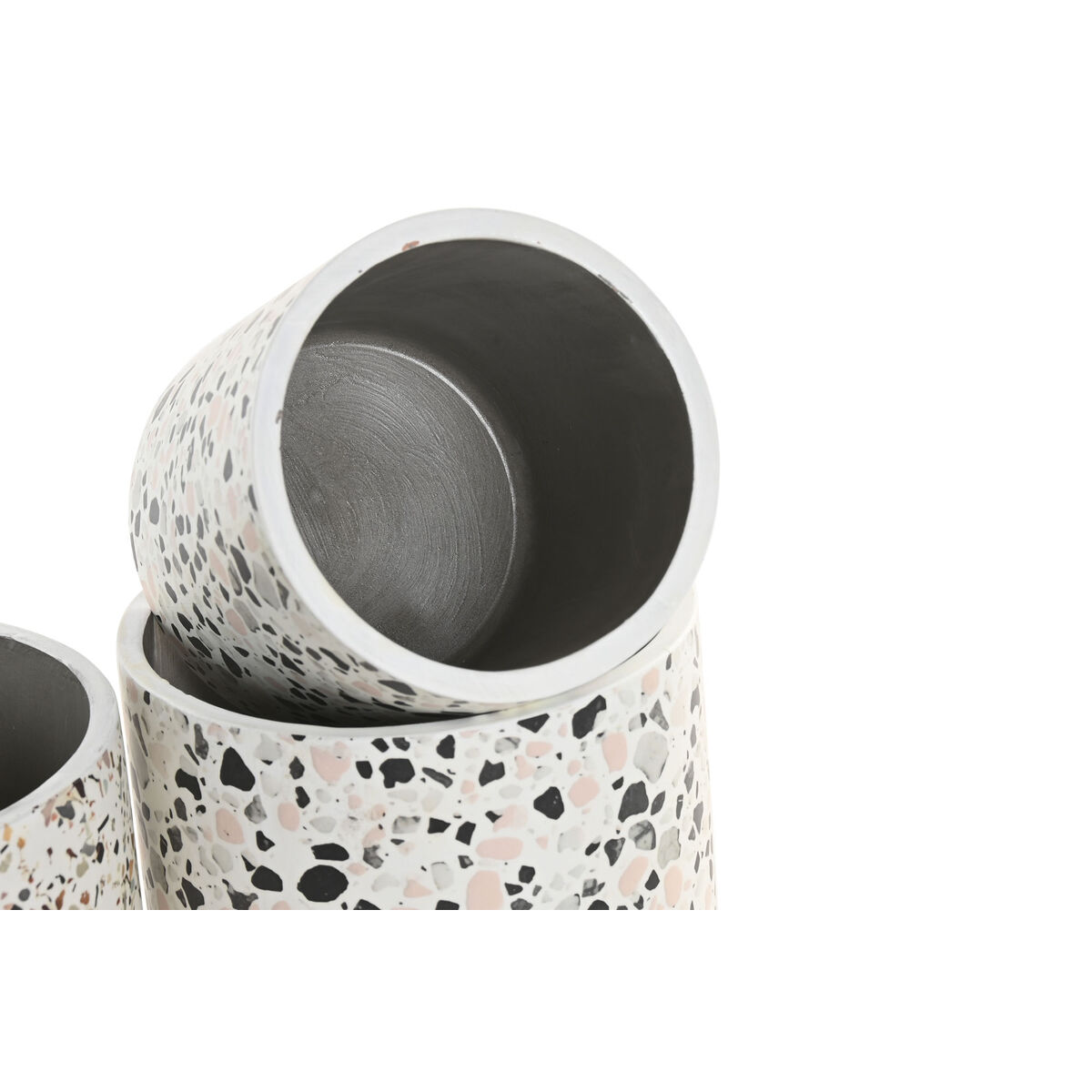 Macetero Home ESPRIT Blanco Multicolor Cemento Urbano 13 x 13 x 13 cm (3 Piezas) (2 Unidades) 3 S3062418_2