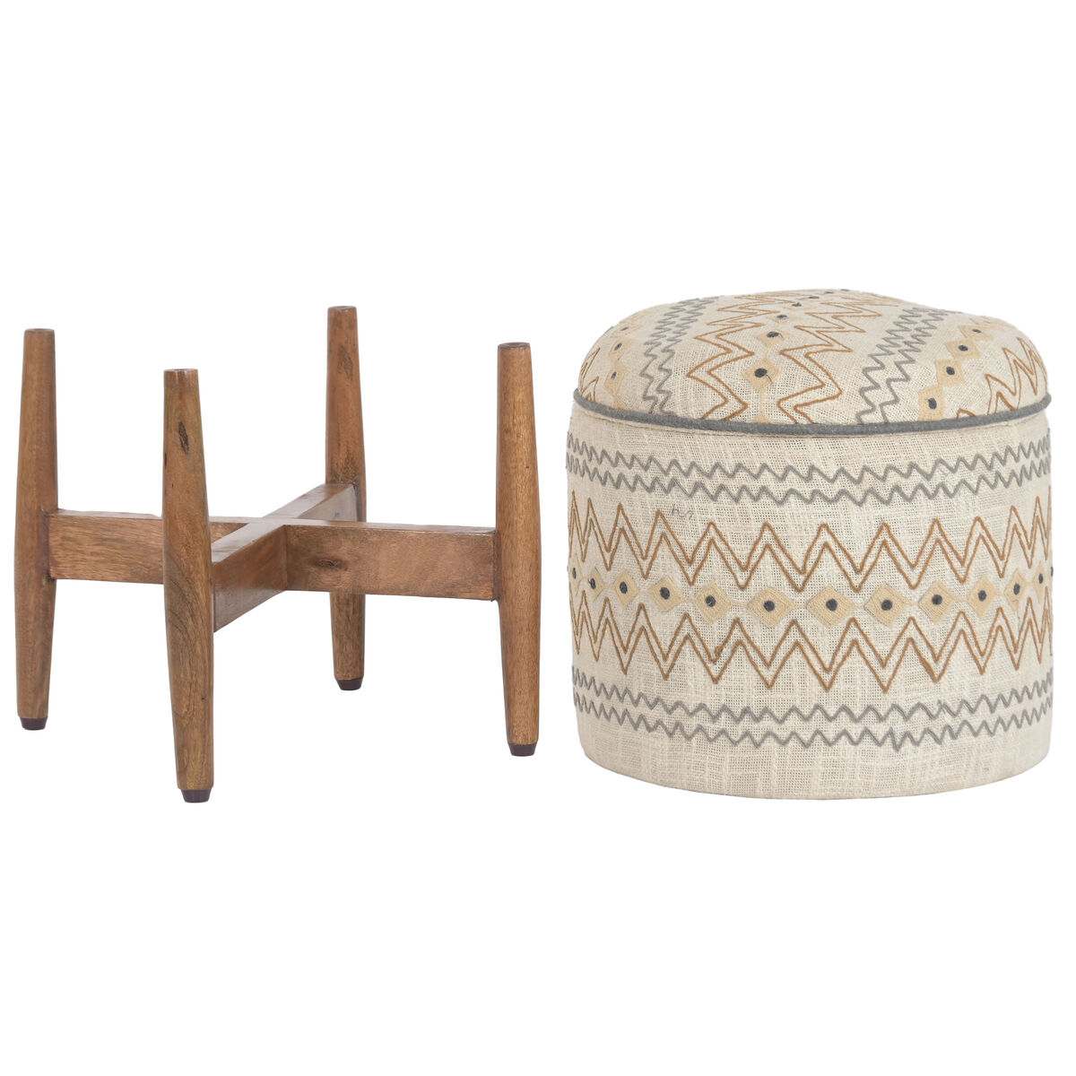 Reposapiés Home ESPRIT Beige Urbano 40 x 40 x 52 cm 2 S3062706_1