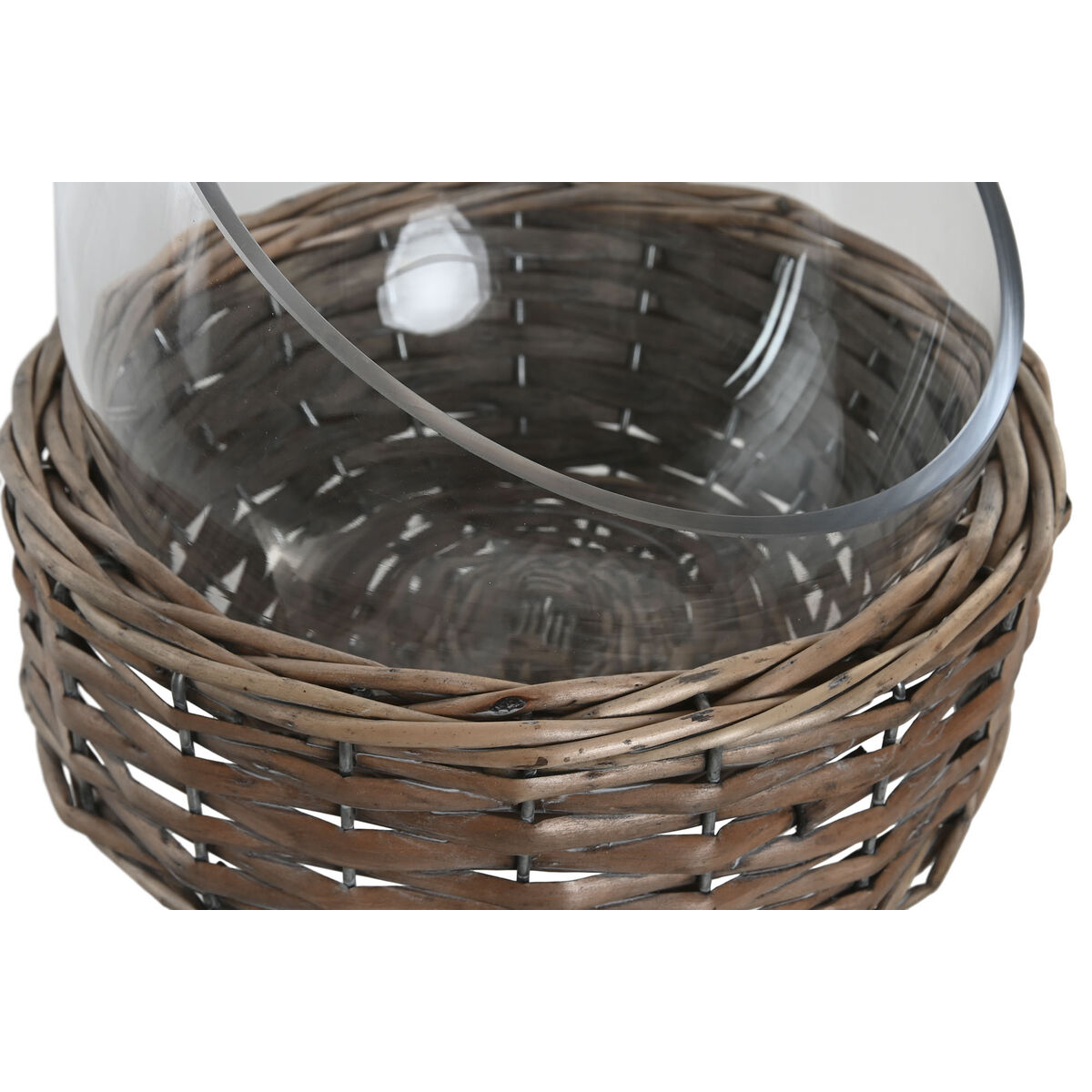 Centro de Mesa Home ESPRIT Transparente Natural Cristal 28 x 28 x 22 cm (2 Unidades) 3 S3062790_2