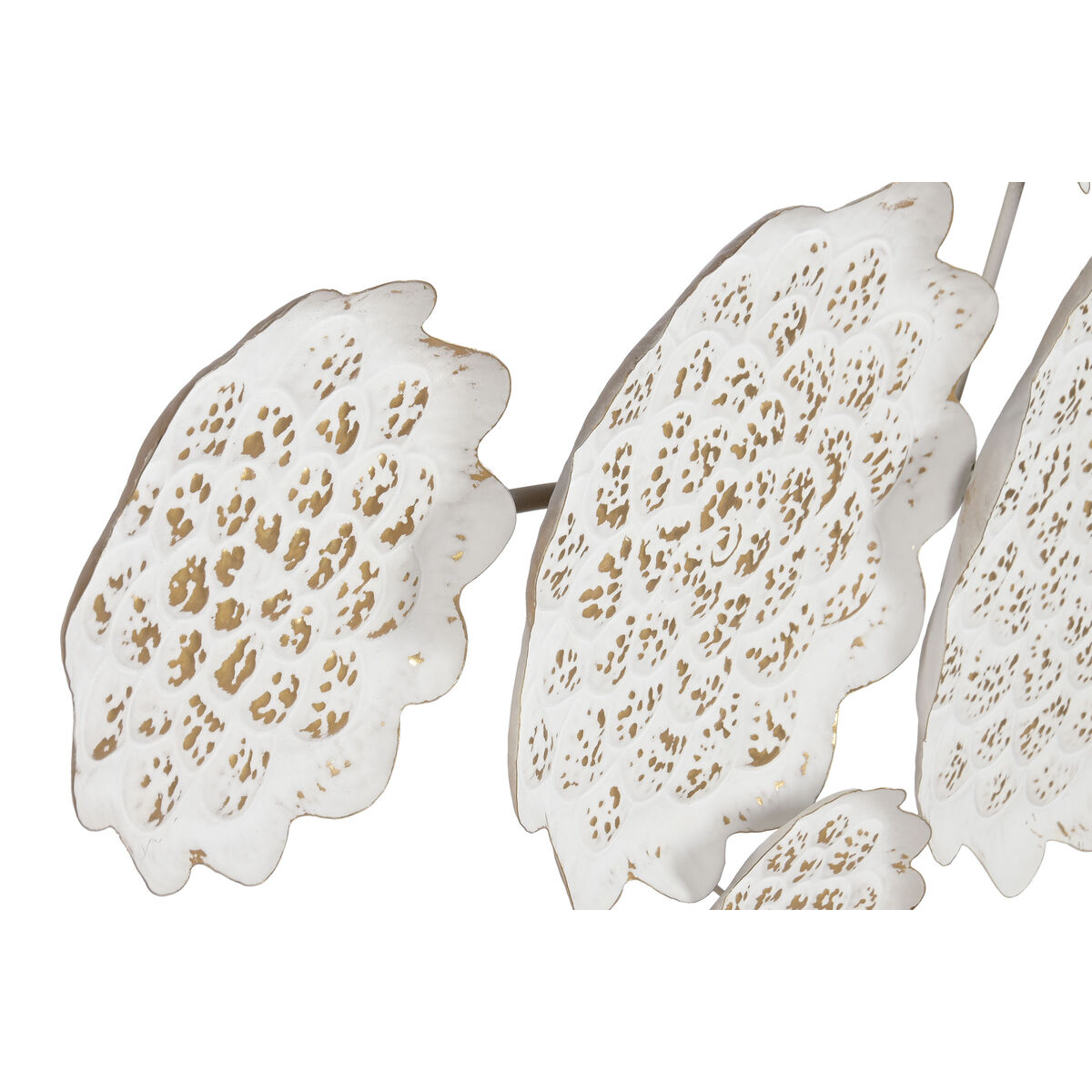 Figura Decorativa Home ESPRIT Blanco Dorado Flor Decapé 137 X 11 X 56,5 CM 2 S3062677_1