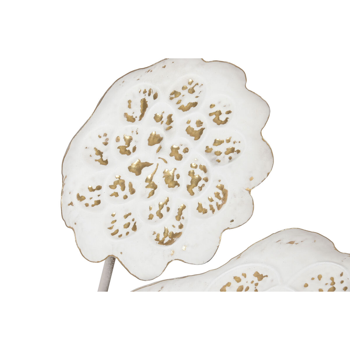 Figura Decorativa Home ESPRIT Blanco Dorado Flor Decapé 137 X 11 X 56,5 CM 4 S3062677_3