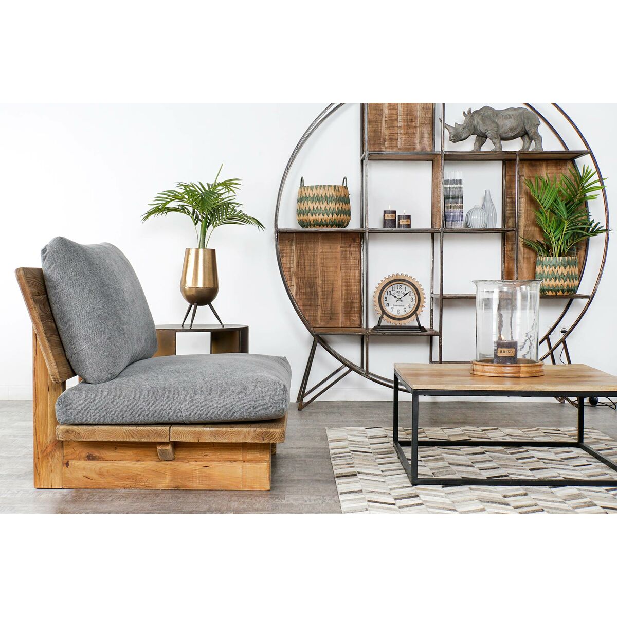 Sillón Home ESPRIT Negro Natural 95 x 88 x 75 cm 2 S3062082_1