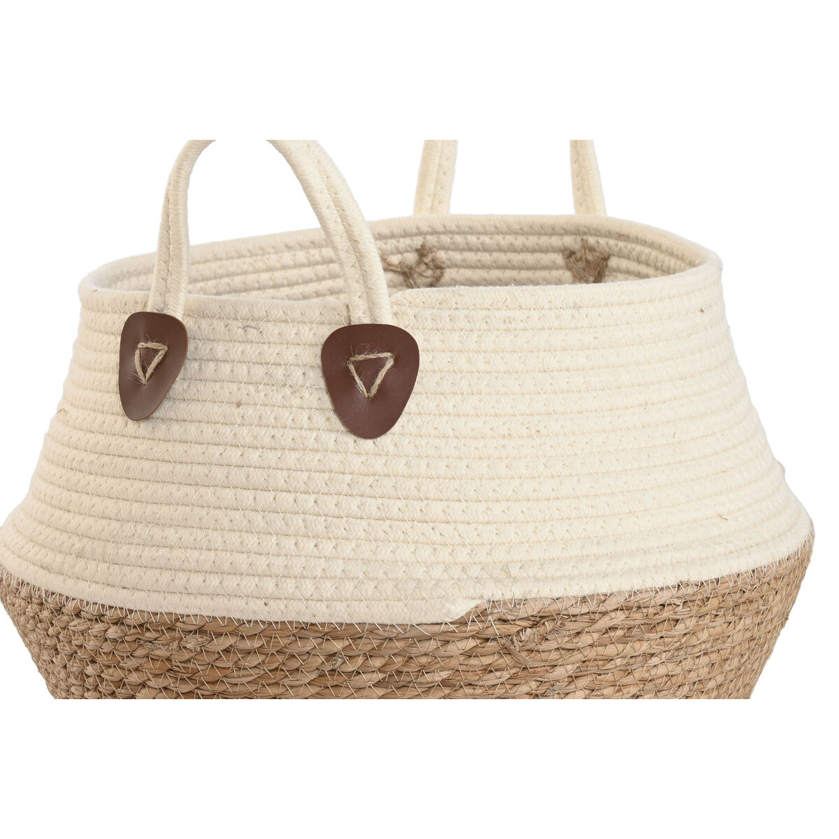 Caja Decorativa Home ESPRIT Crema Natural Fibra natural (3 Piezas) 2 S3062552_1