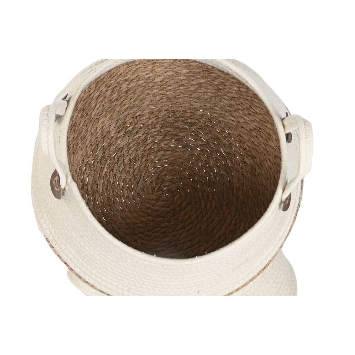 Caja Decorativa Home ESPRIT Crema Natural Fibra natural (3 Piezas) 3 S3062552_2