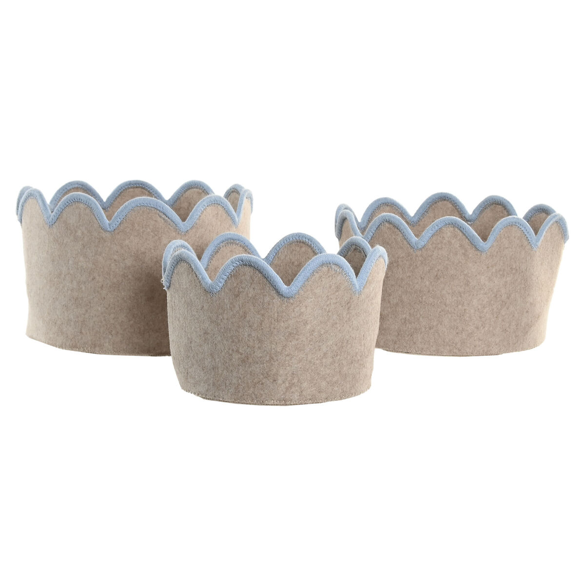 Juego de Cestas Home ESPRIT Azul Verde Beige Rosa Infantil 30 x 30 x 20 cm (3 Piezas) (3 Unidades) 2 S3062724_1