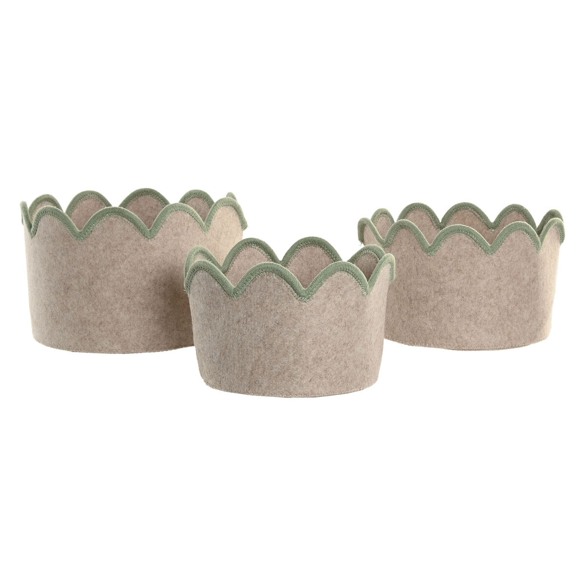 Juego de Cestas Home ESPRIT Azul Verde Beige Rosa Infantil 30 x 30 x 20 cm (3 Piezas) (3 Unidades) 3 S3062724_2