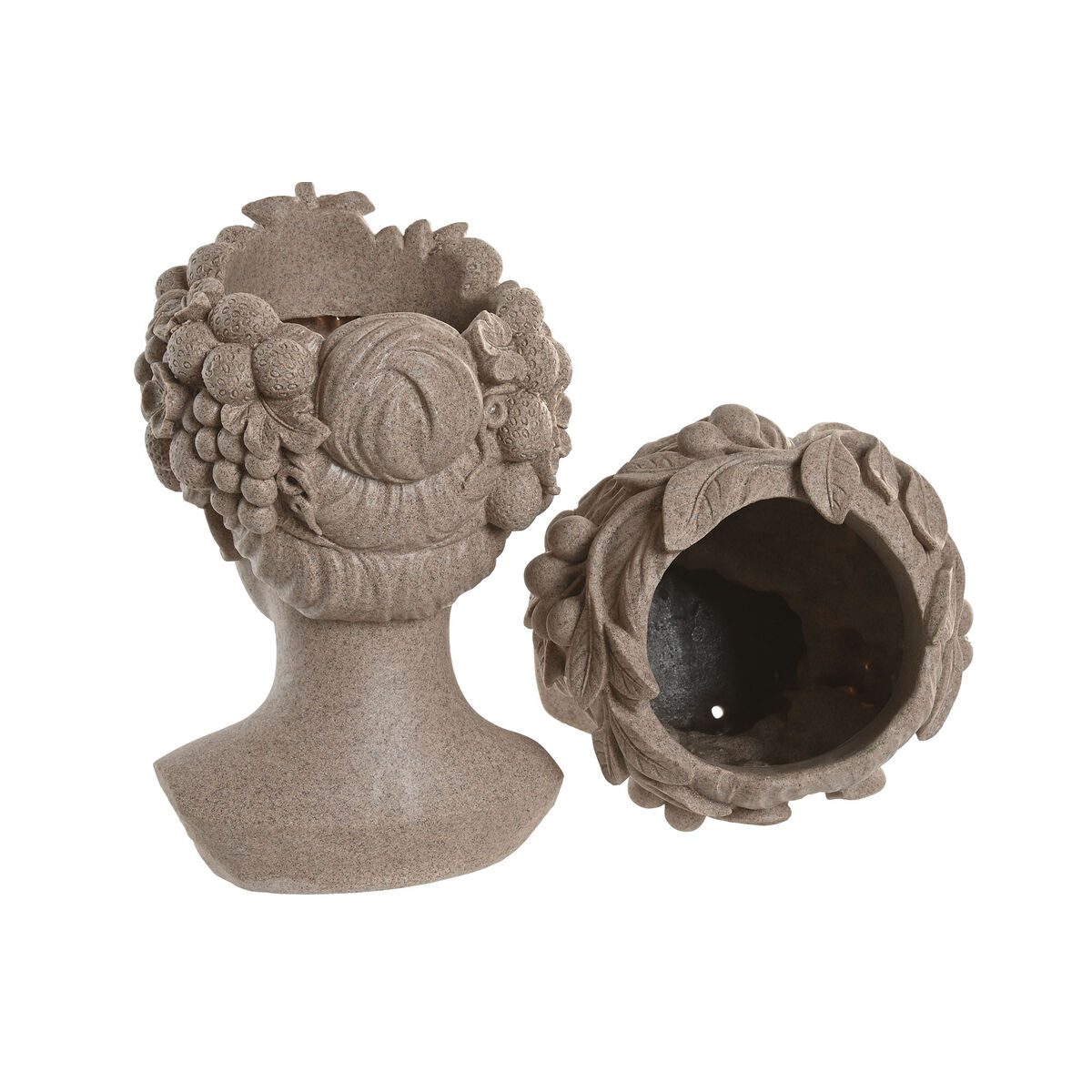 Macetero Home ESPRIT Beige Resina Romántico 18 X 20 X 29 CM (2 Unidades) 3 S3063052_2
