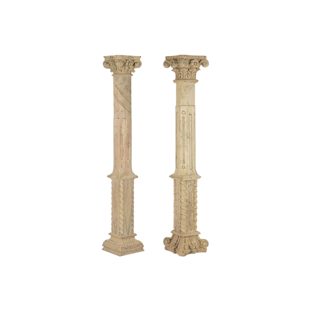 Figura Decorativa Home ESPRIT Natural Columna Decapé 30 X 30 X 200 CM 1 S3062628_0
