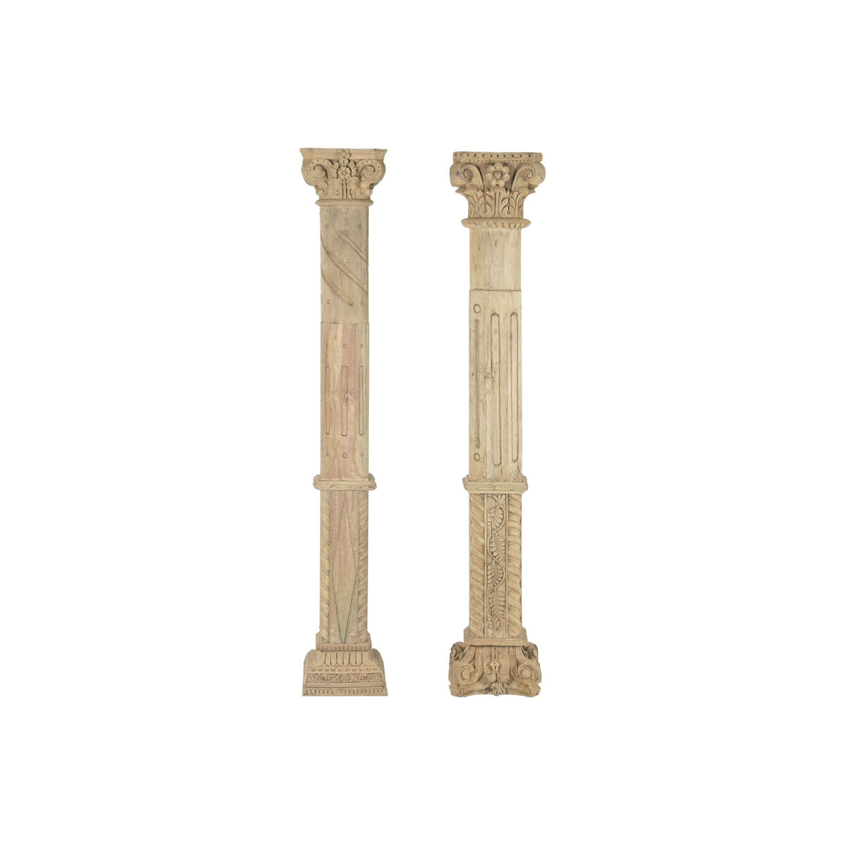 Figura Decorativa Home ESPRIT Natural Columna Decapé 30 X 30 X 200 CM 9 S3062628_8