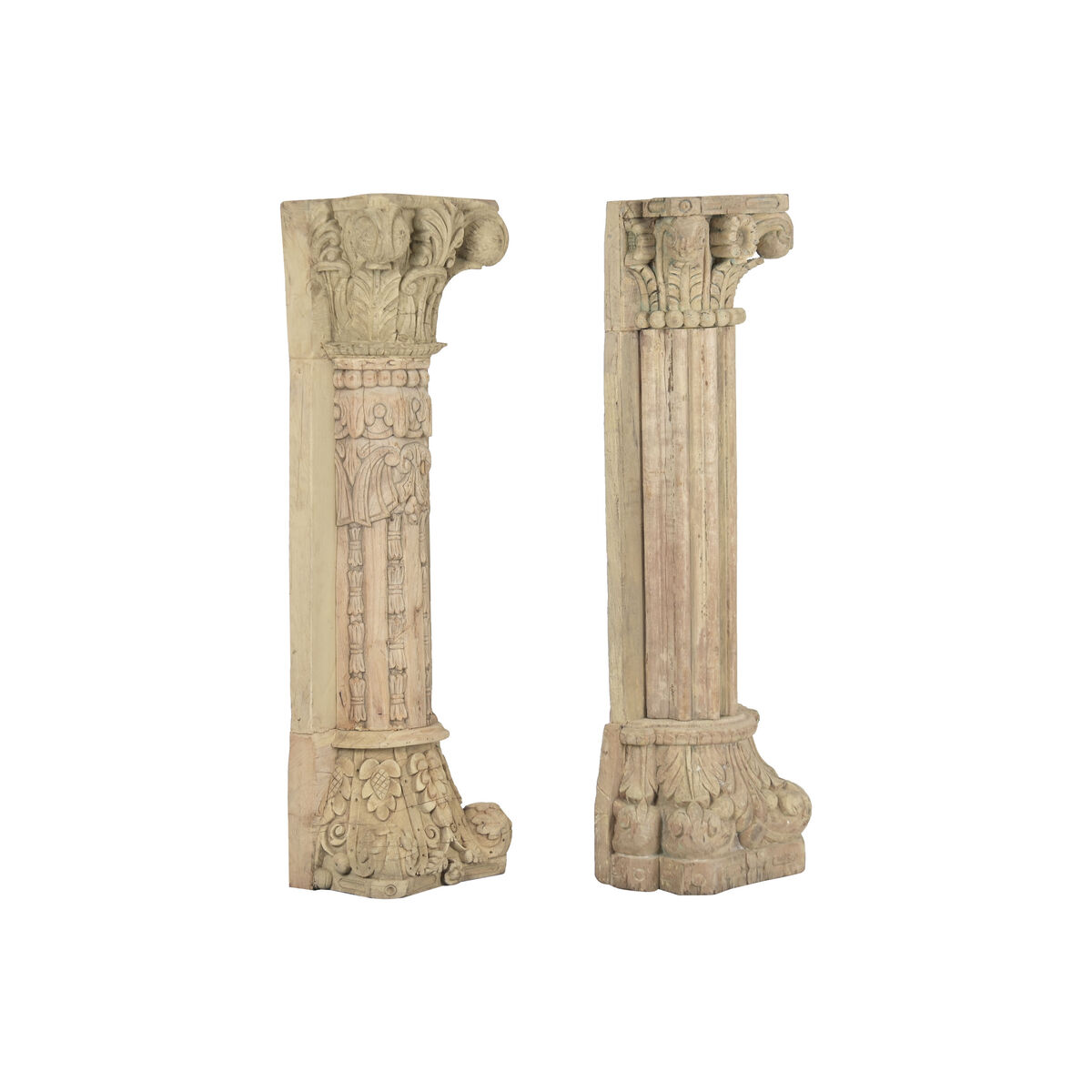 Figura Decorativa Home ESPRIT Natural Columna Decapé 35 X 25 X 125 CM 1 S3062629_0
