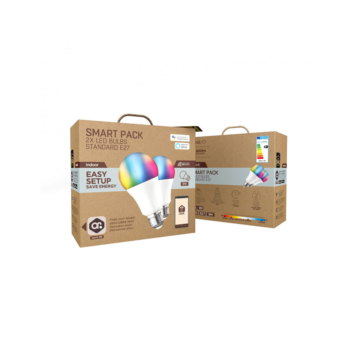 muvit iO pack 2 Bombillas A60, E27 800lm, 9W, RGB+CCT, D60* H118 3 M1300356_2