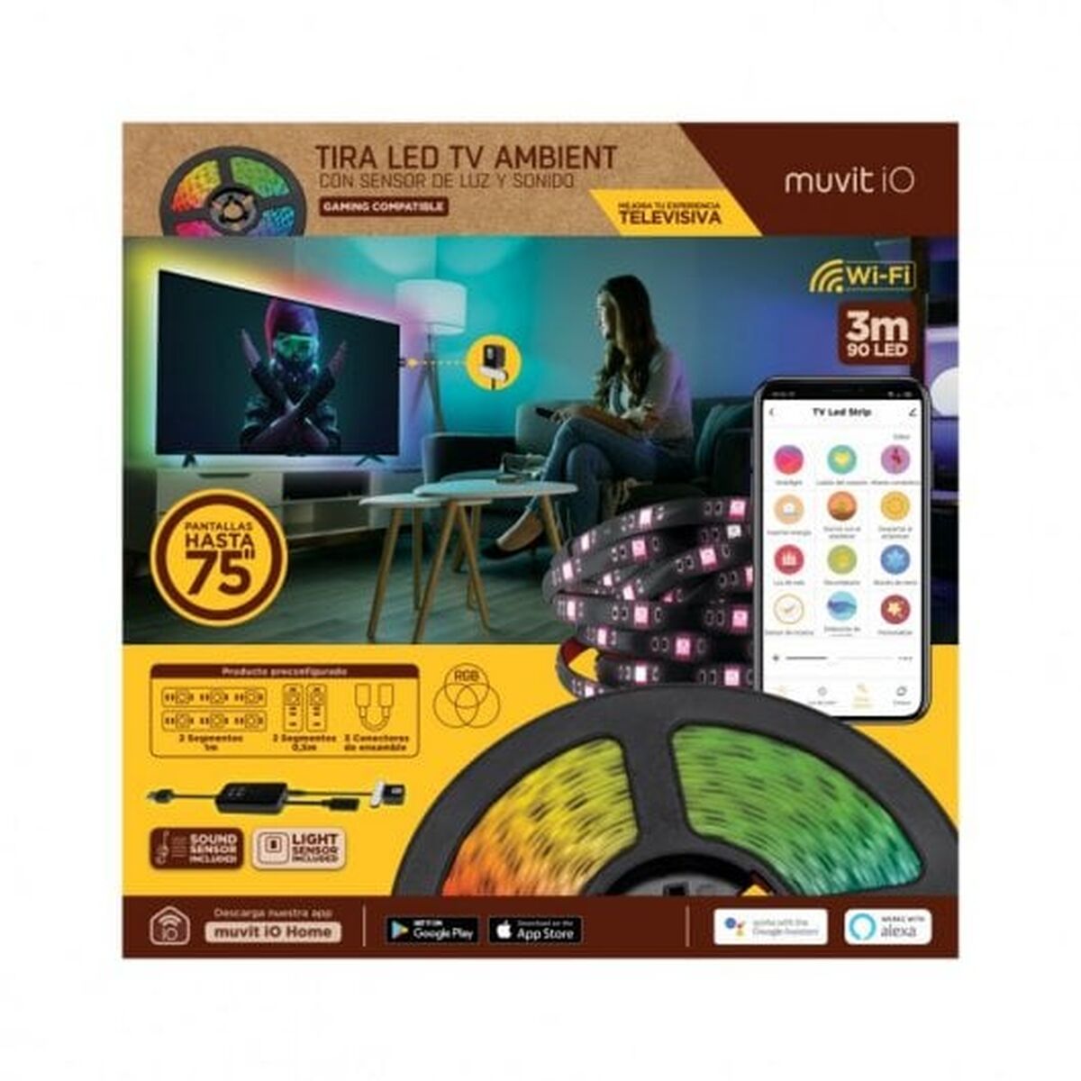 muvit iO Tira LED USB WiFi TV RGB 3m con sensor ambiental y de sonido 15 M1300351_14