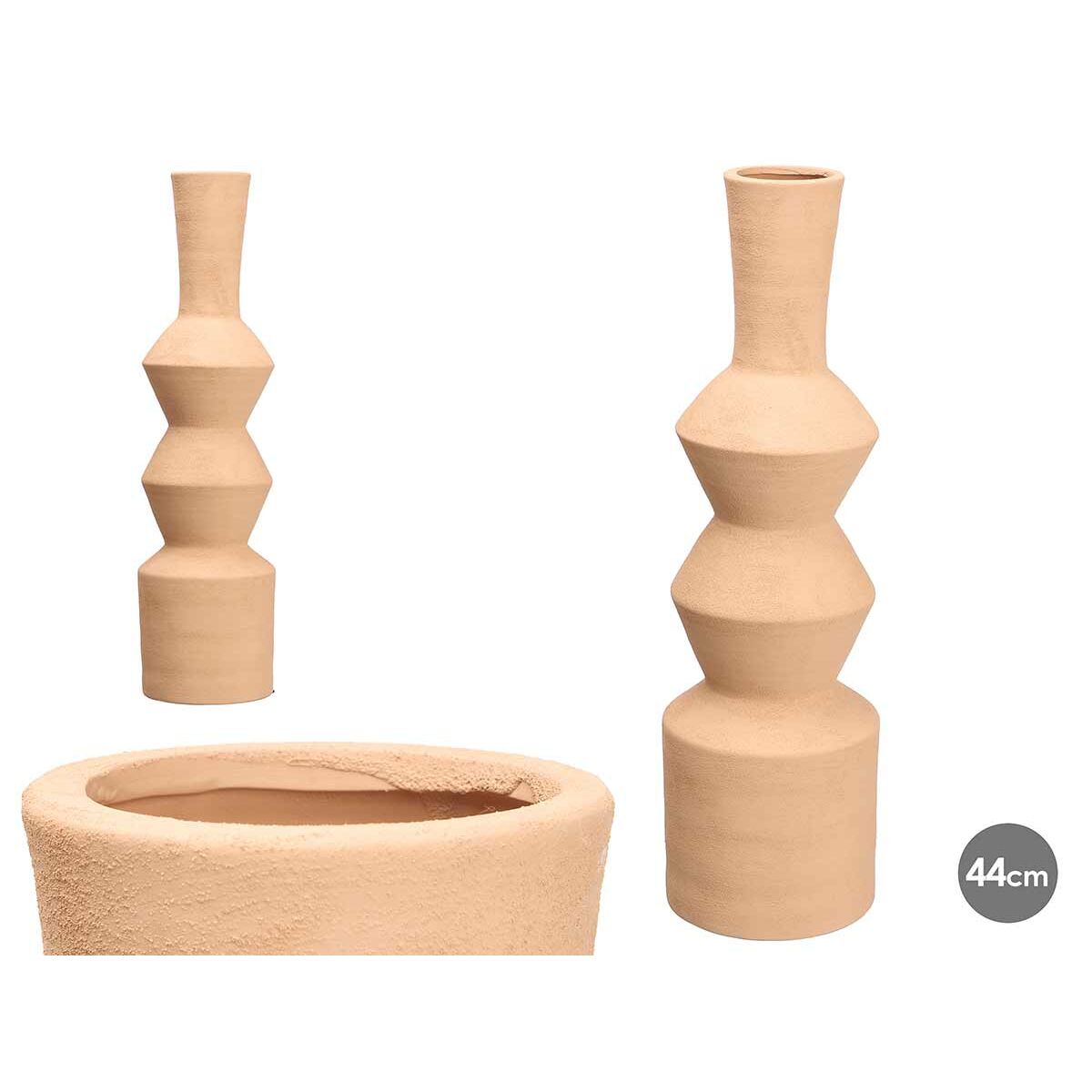 Jarrón Gift Decor Marrón Cerámica Geométrico 15 x 60 x 15 cm 2 S3634159_1