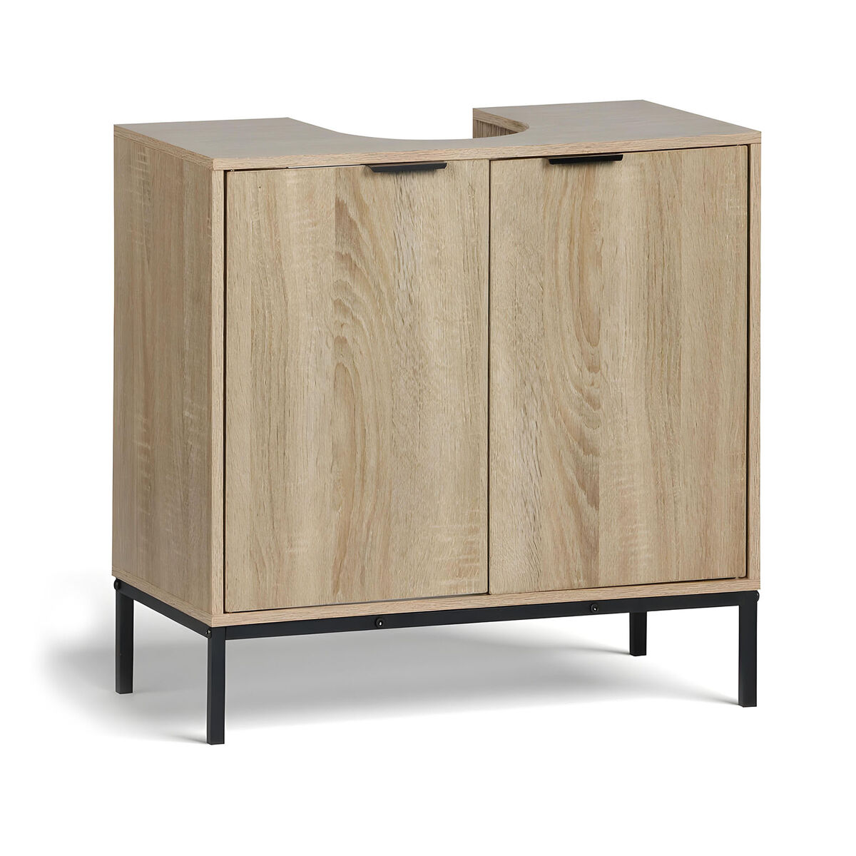 Mueble Bajo Lavabo MobleKit Marrón Negro Madera Metal 60 x 30 x 60 cm 1 S2241533_0