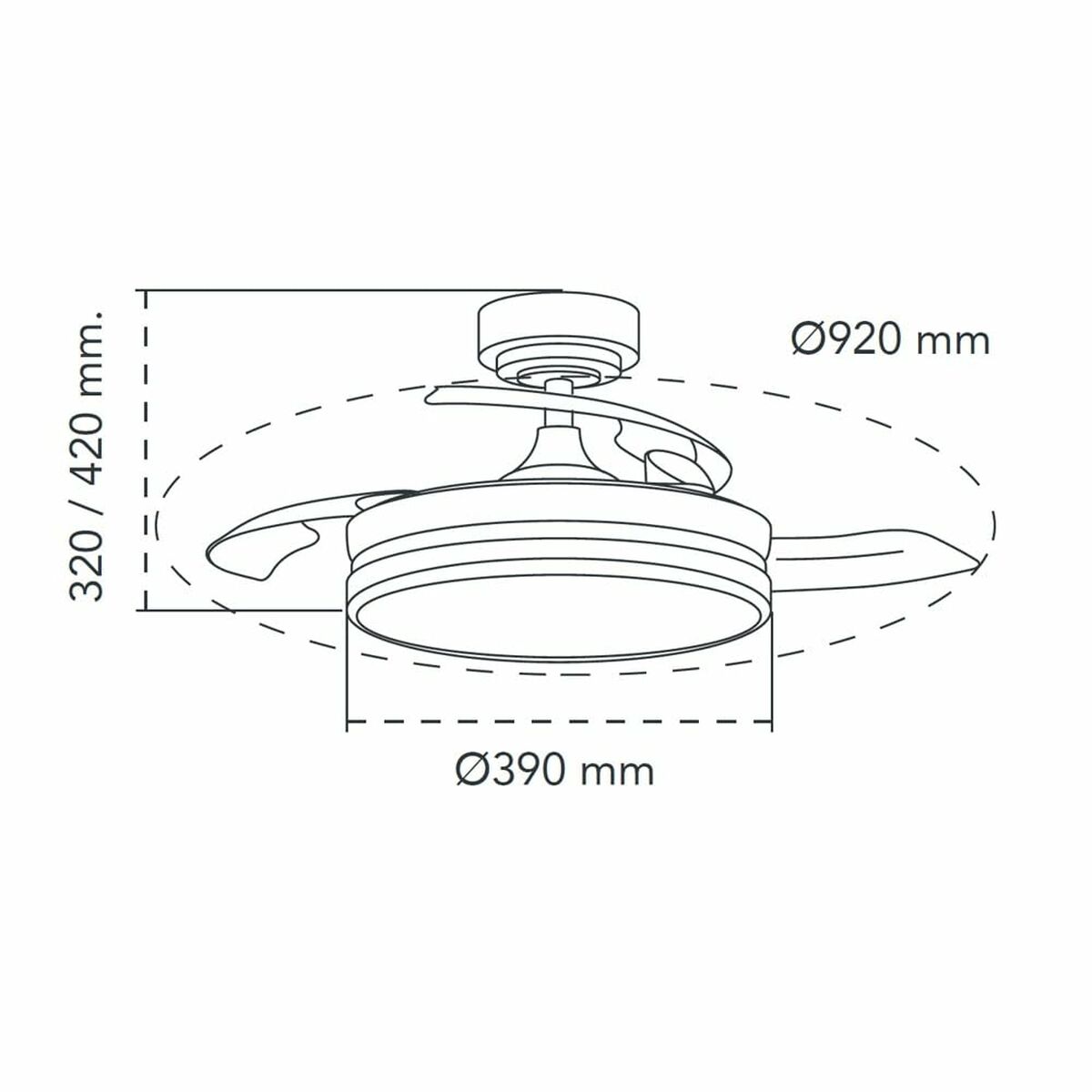 Ventilador de Techo CristalRecord 85-065-46-180 Negro 9 S0466182_8