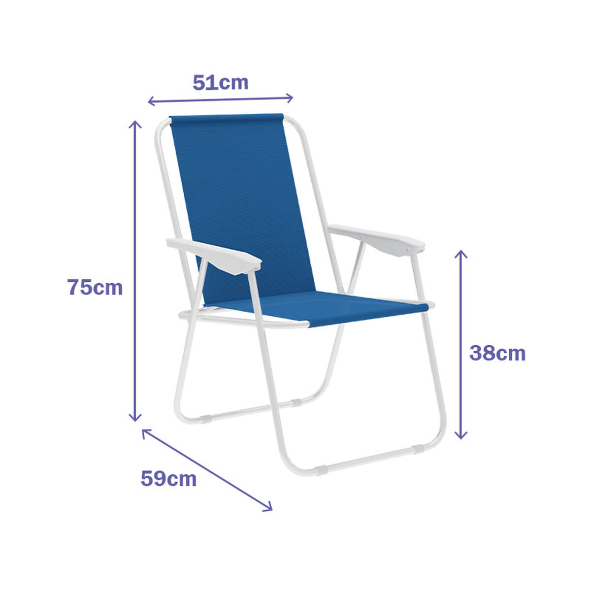Marbueno Silla Plegable Acero Surtida Playa y Piscina 59X51X75 cm 10169 5 D1400027_4
