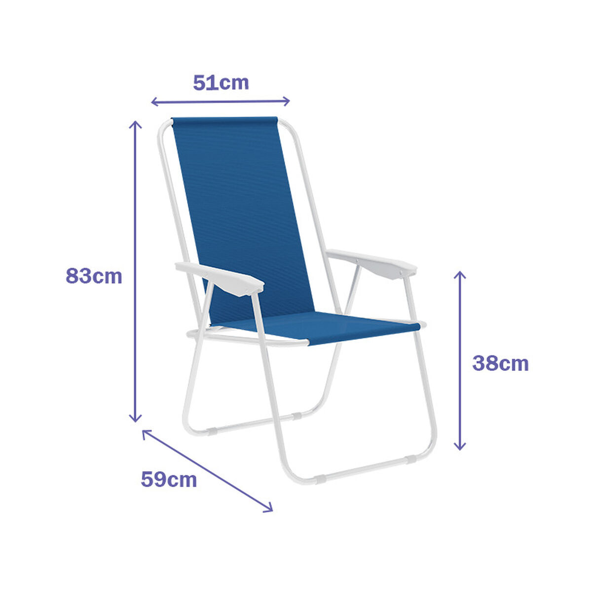 Marbueno Silla Plegable Acero Surtida Playa y Piscina 59X51X83 cm 10170 5 D1400028_4