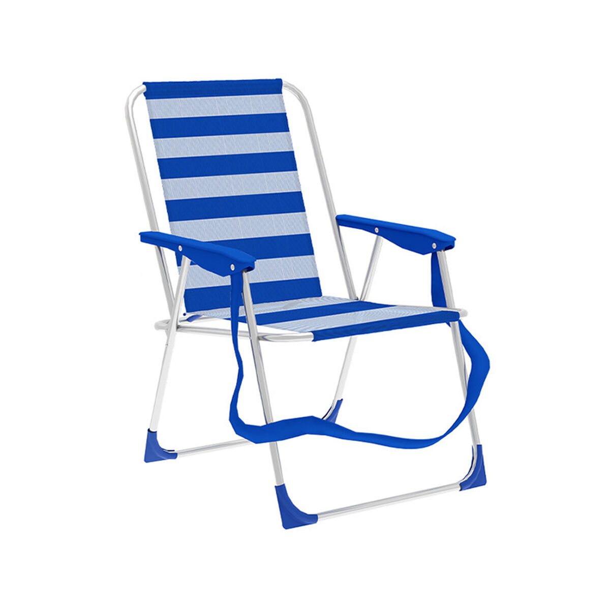 Marbueno Silla Plegable Aluminio Rayas Azul y Blanco Playa y Piscina 53X56X78 cm 10312 1 D1400060_0