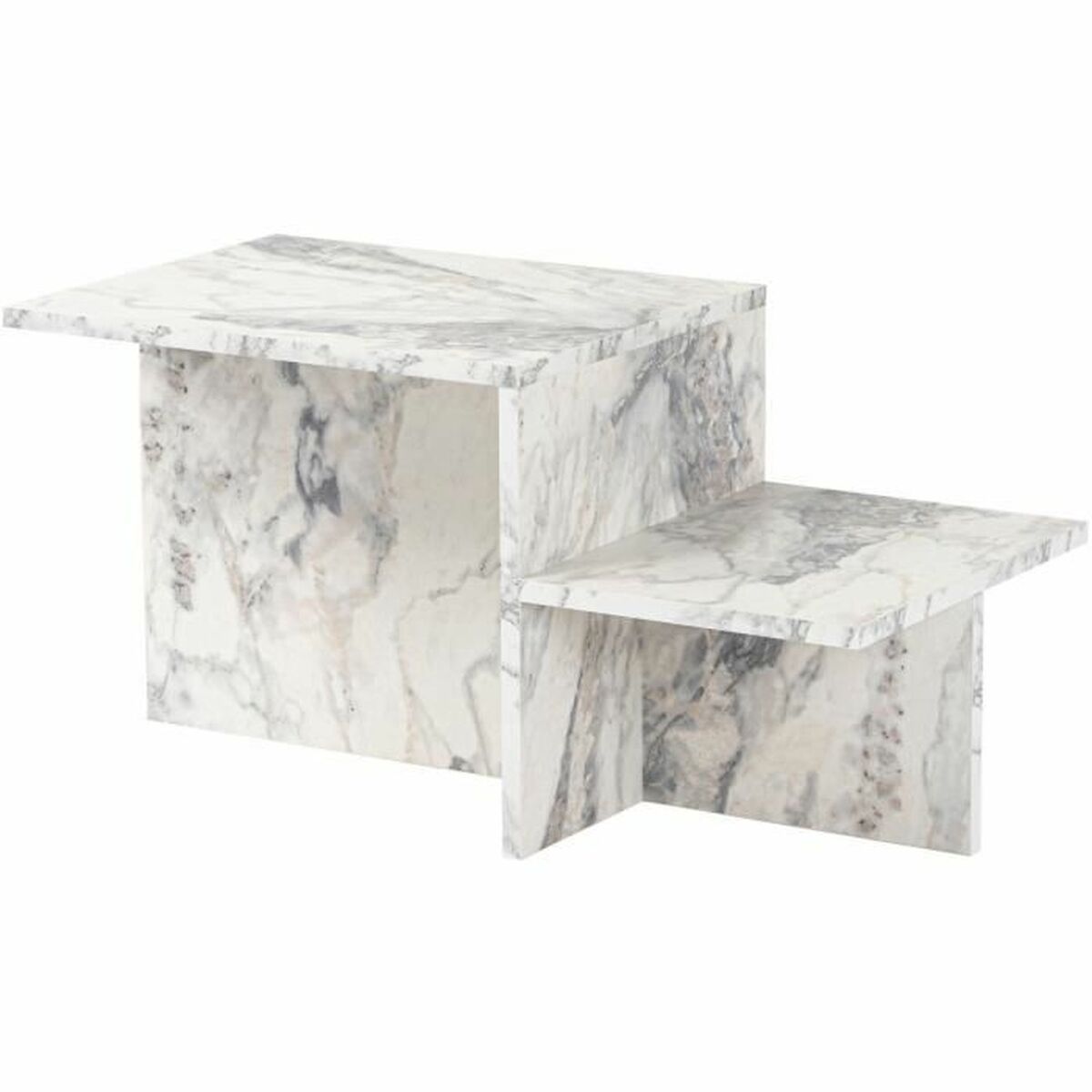 Mesa de Centro Harmony Blanco Gris 80 x 40 x 40 cm Mármol 1 S71022439_0