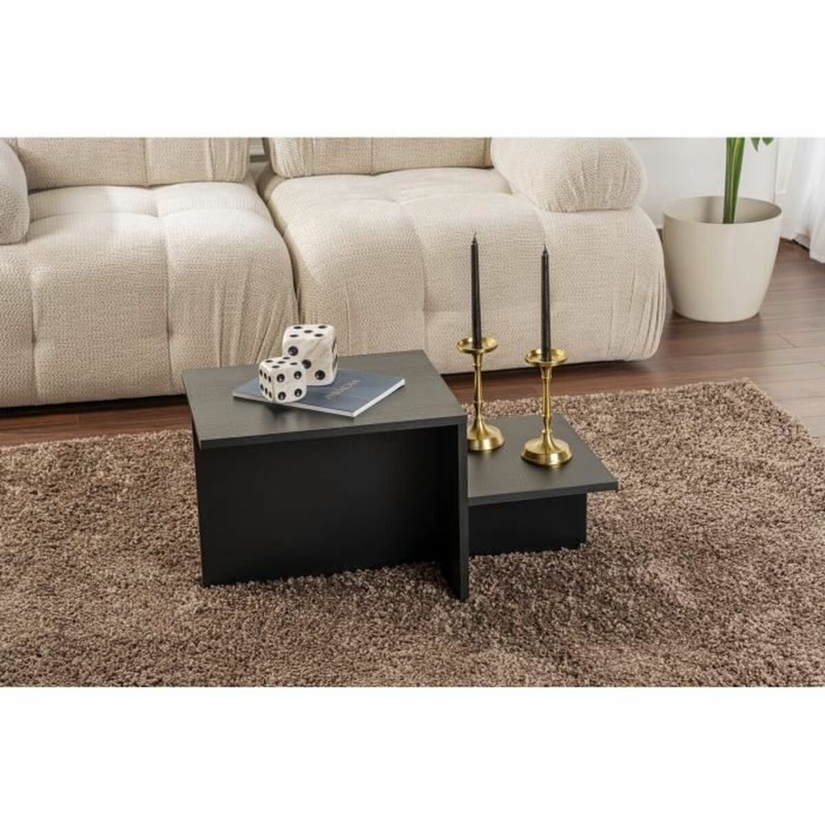 Mesa de Centro Harmony Negro 80 x 40 x 40 cm 8 S71022442_7