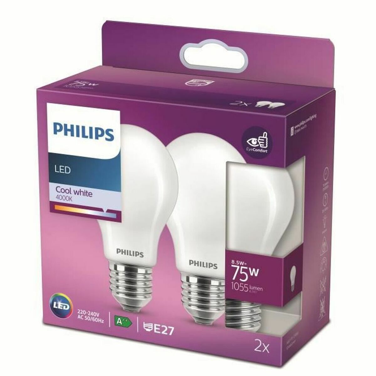Bombilla LED Philips Equivalent 75 W E (4000 K) (2 Unidades) 3 S7104609_2