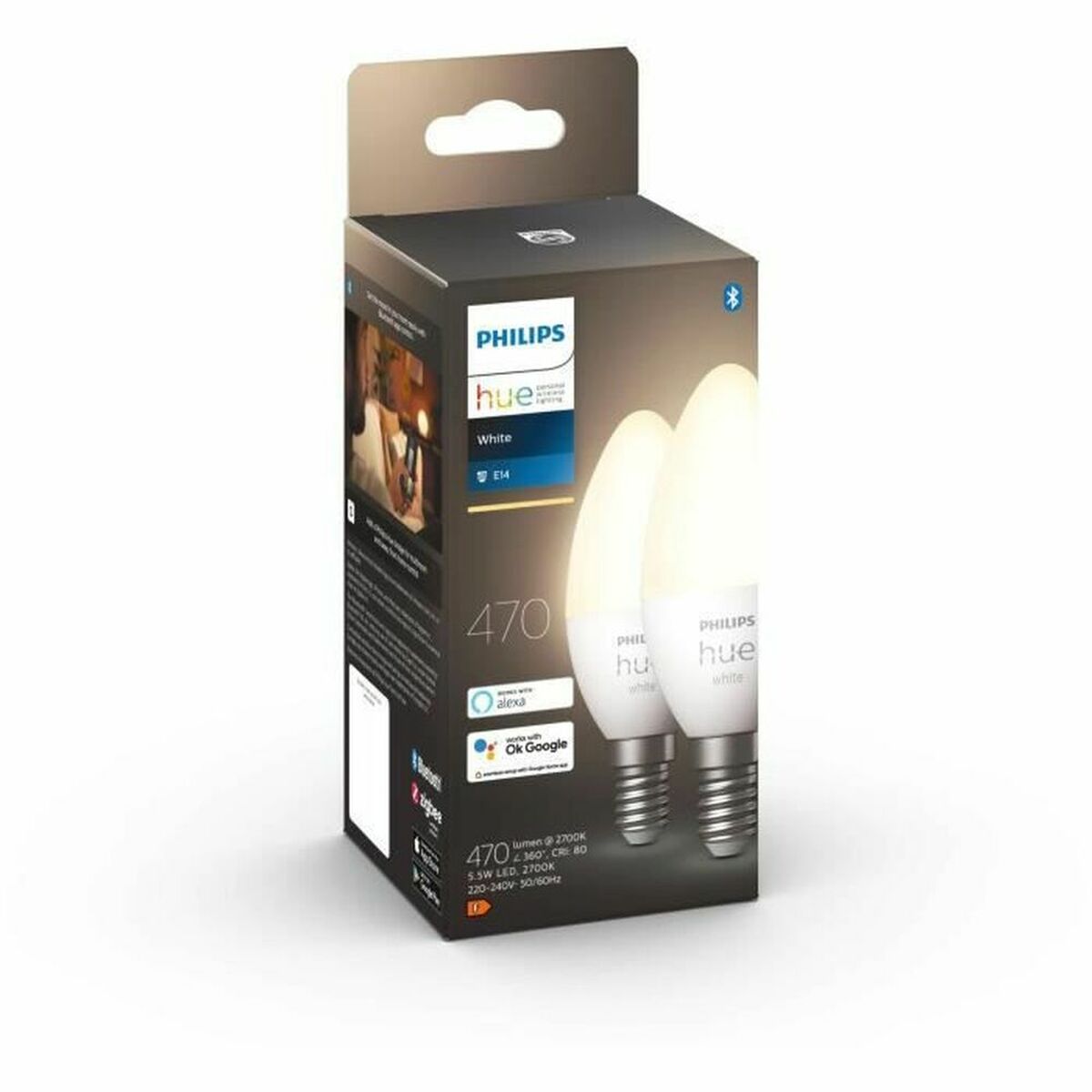 Bombilla LED Philips 8719514320628 Blanco F E14 E27 470 lm (2 Unidades) 4 S7161246_3