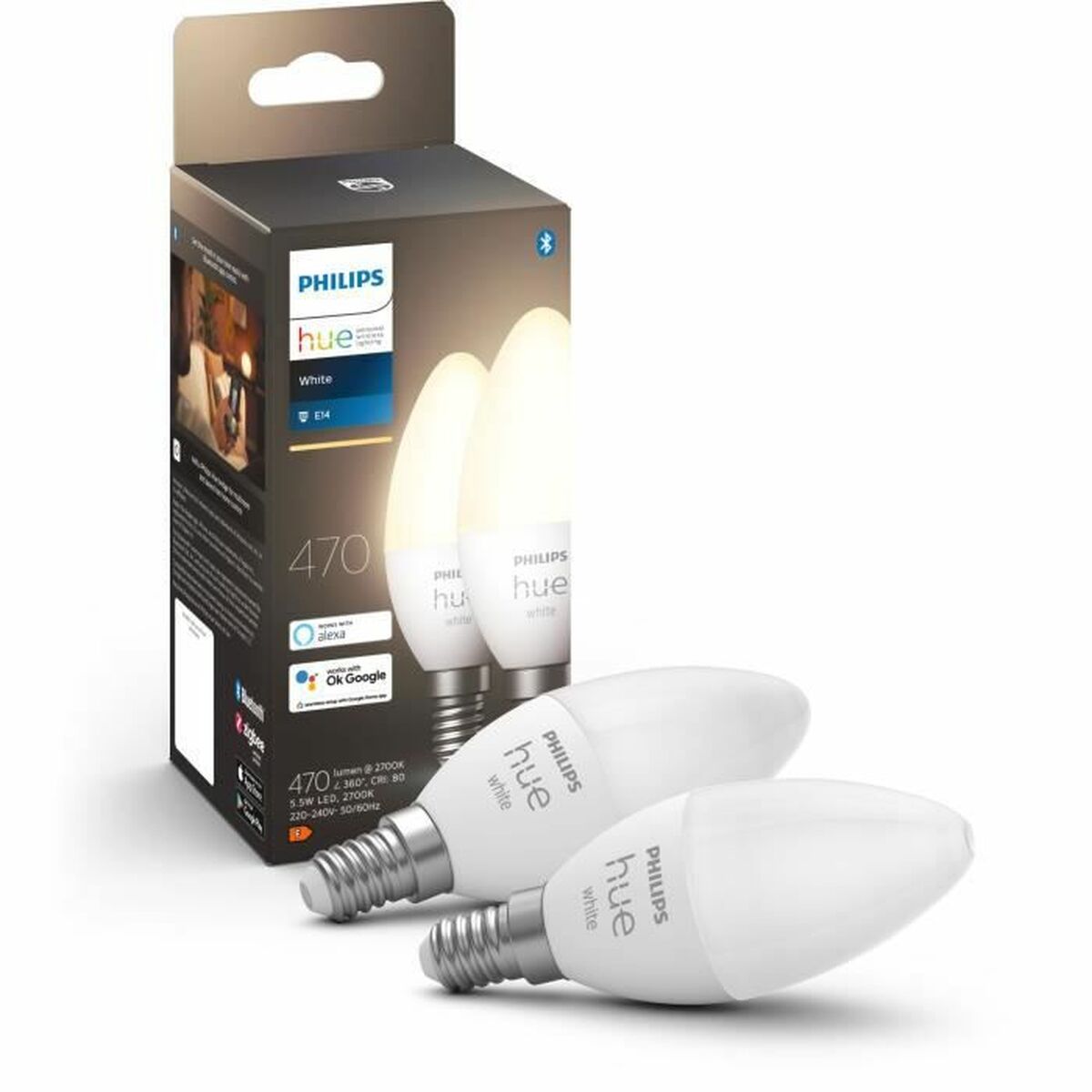 Bombilla LED Philips 8719514320628 Blanco F E14 E27 470 lm (2 Unidades) 3 S7161246_2