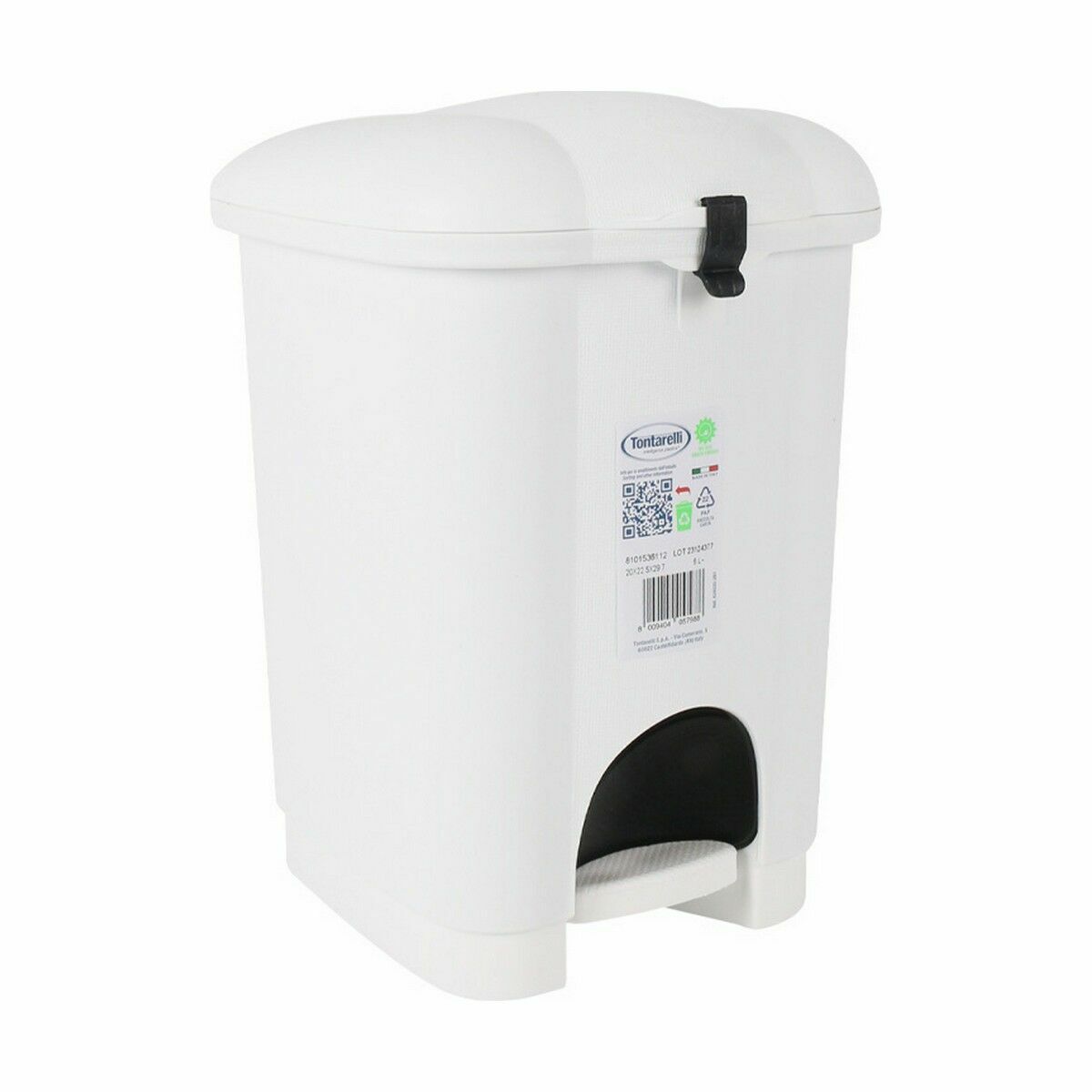 Cubo de Basura con Pedal Tontarelli Carolina 6 L Blanco 20 x 22,5 x 29,7 cm (4 Unidades) 2 S2231905_1