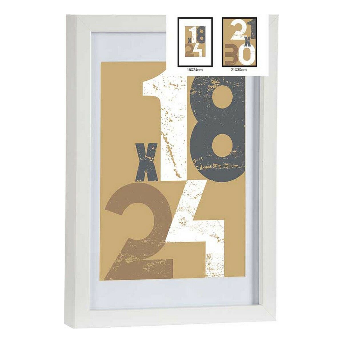 Marco de Fotos Gift Decor Blanco Vidrio Madera MDF (6 Unidades) 2 S3625464_1