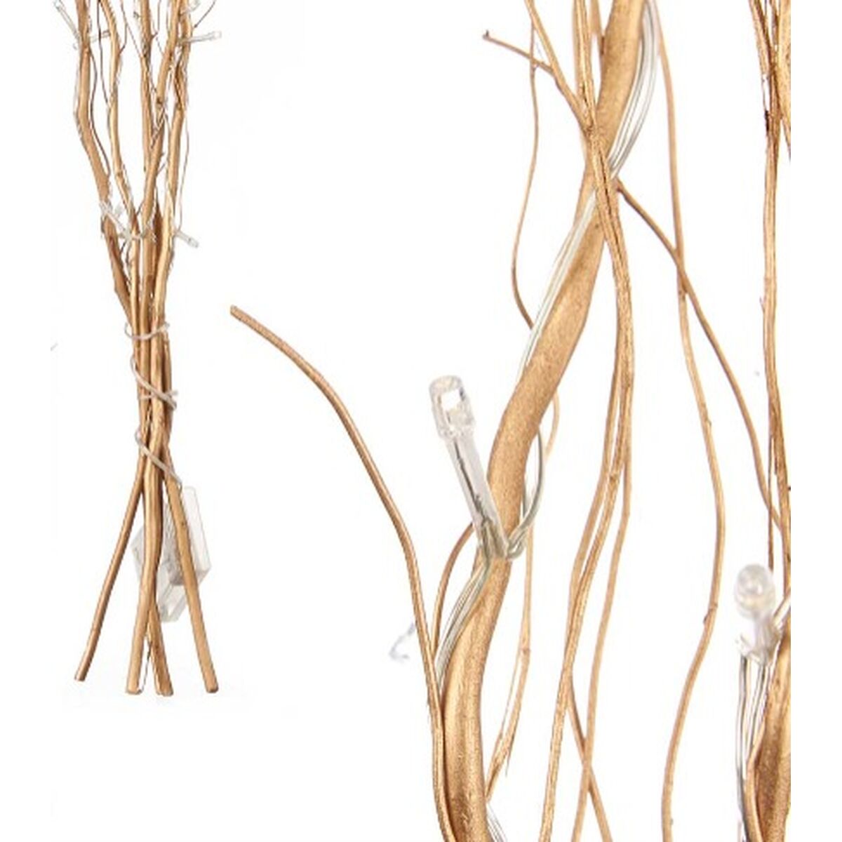 Ramilletes Gift Decor Dorado Madera 20 x 90 x 6 cm Luz LED (12 Unidades) 3 S3630932_2