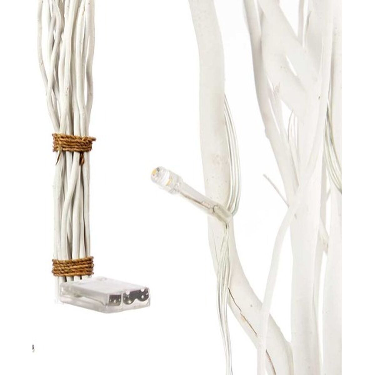 Ramilletes Gift Decor Blanco Madera 10 x 120 x 10 cm Luz LED (8 Unidades) 3 S3630936_2