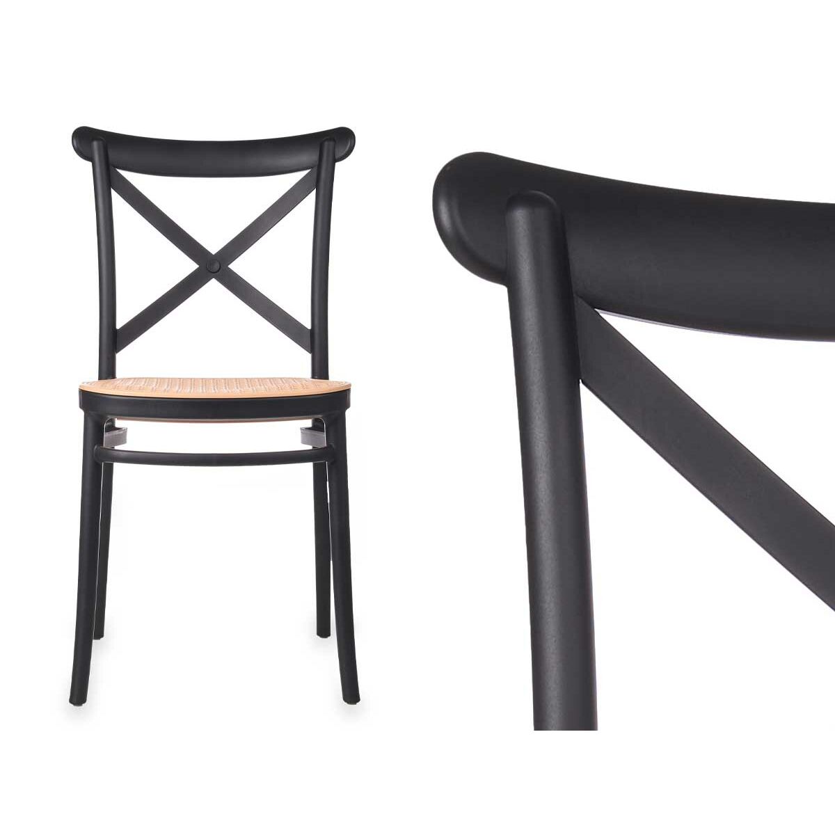 Silla Gift Decor Negro Beige 4 Unidades 4 S3632742_3