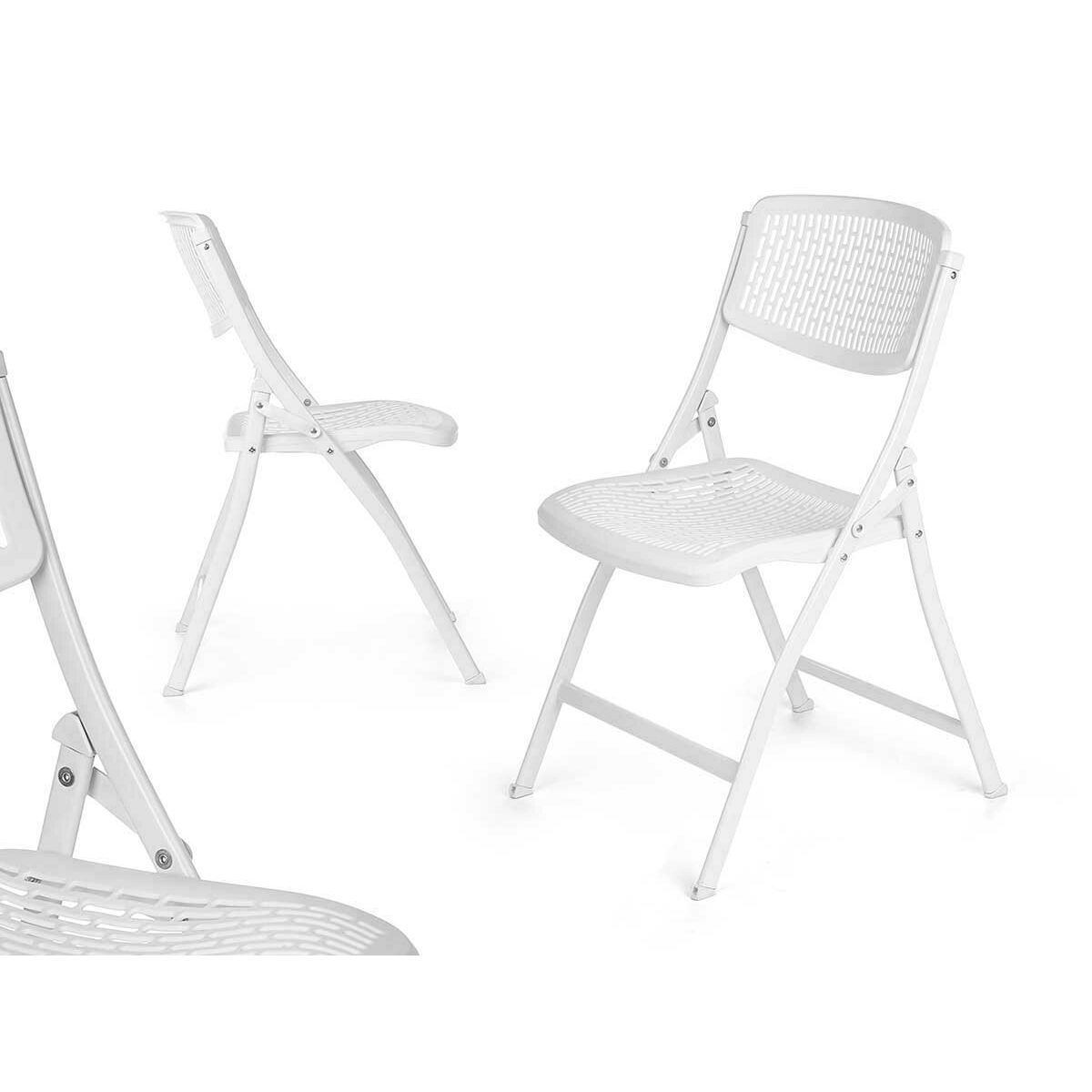 Silla Plegable Gift Decor Blanco 59 x 50 x 82 cm 108 x 11,5 x 50 cm (4 Unidades) 2 S3632946_1