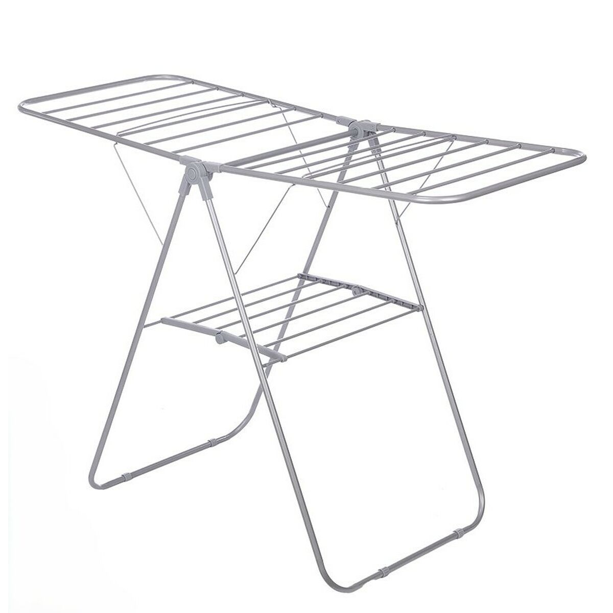 Tendedero Plegable Gris Metal 136,5 x 59 x 93,5 cm (4 Unidades) 2 S3633765_1