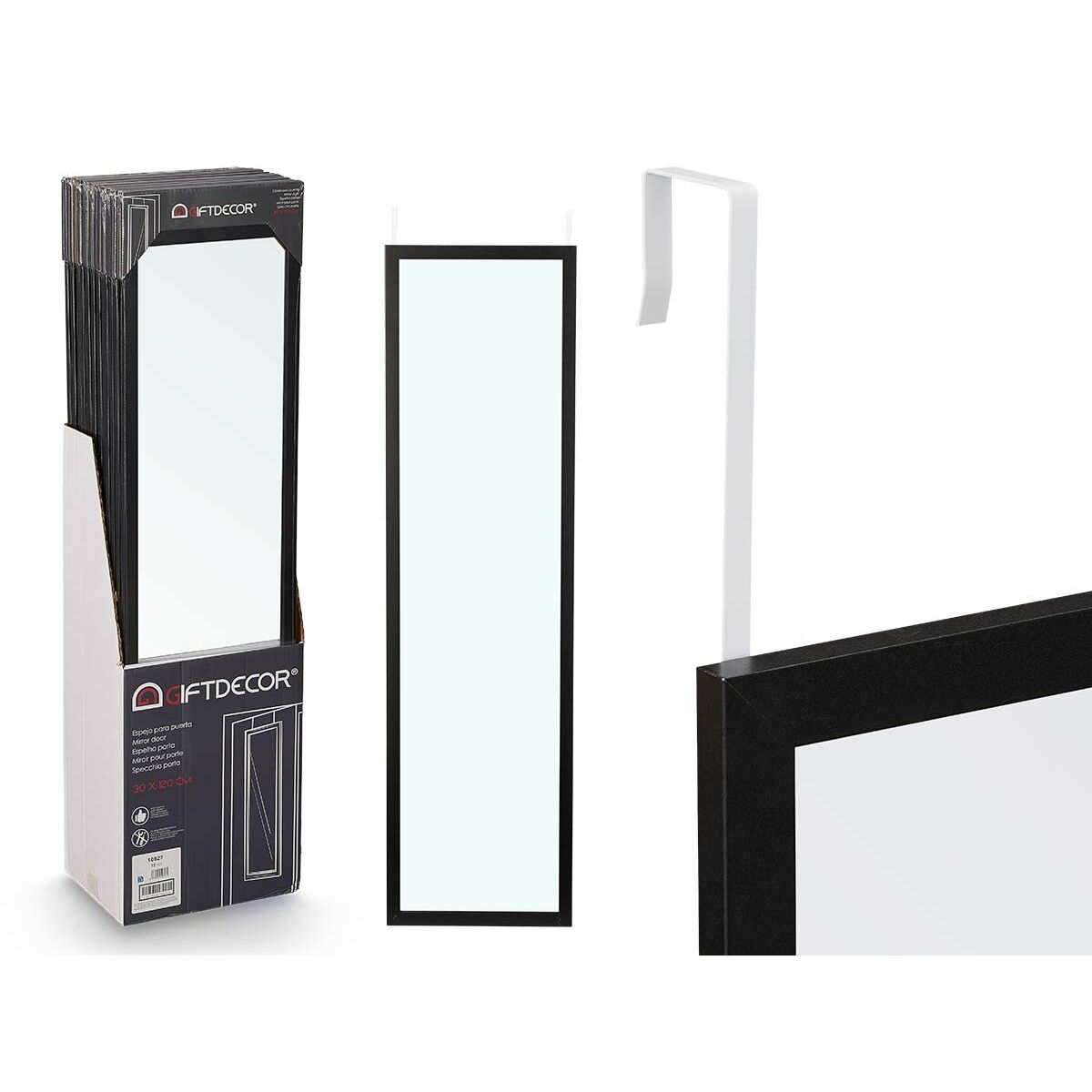 Espejo Colgante Gift Decor Negro 30 x 120 cm (12 Unidades) 4 S3633771_3
