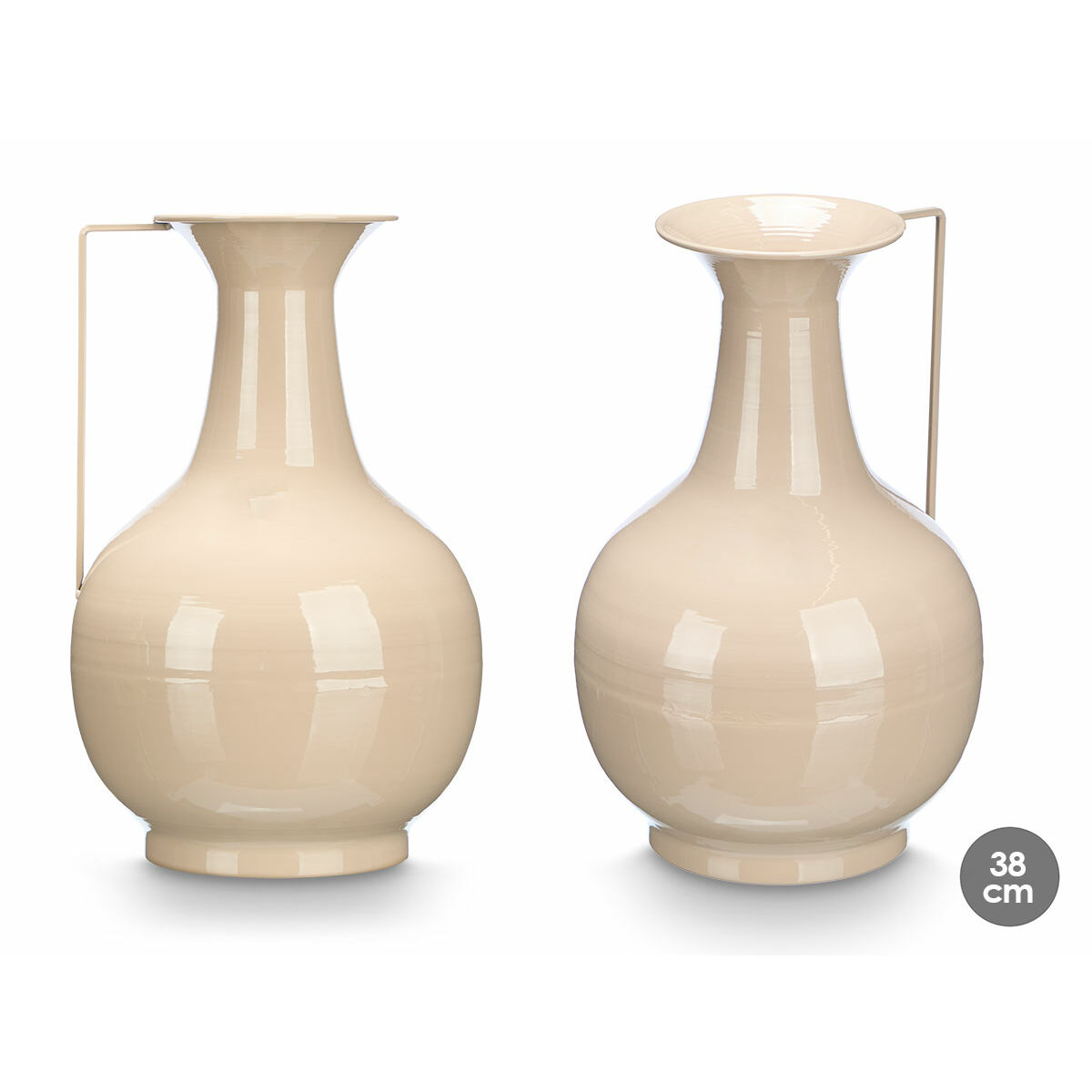 Jarrón Gift Decor Marrón Hierro Bola 24 x 38 x 14,8 cm (4 Unidades) 3 S3633954_2