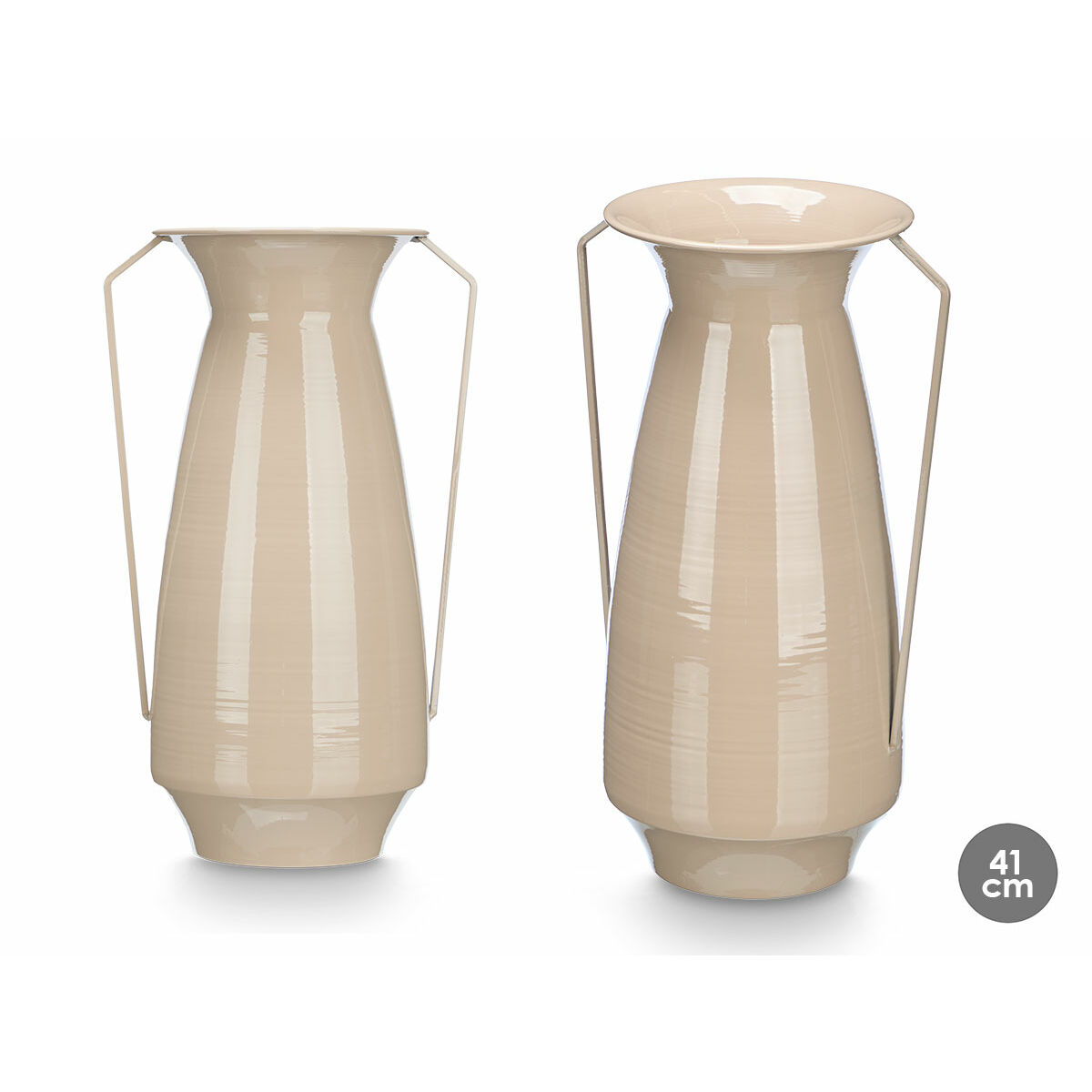 Jarrón Gift Decor Marrón Hierro Cónico 25,5 x 41,5 x 18,5 cm (4 Unidades) 3 S3633956_2