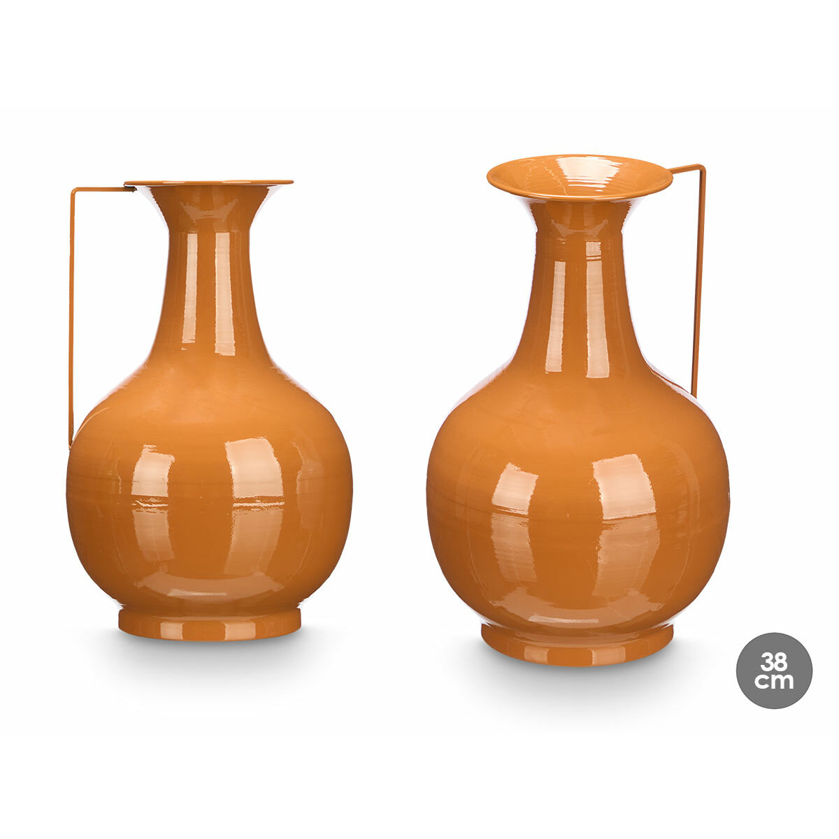 Jarrón Gift Decor Teja Hierro Bola 24 x 38,5 x 14,8 cm (4 Unidades) 3 S3633964_2