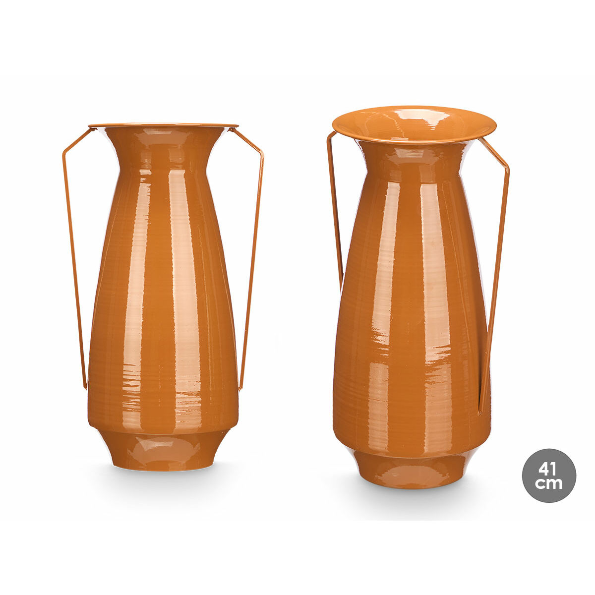 Jarrón Gift Decor Teja Hierro Cónico 25,5 x 41,5 x 18,5 cm (4 Unidades) 3 S3633966_2