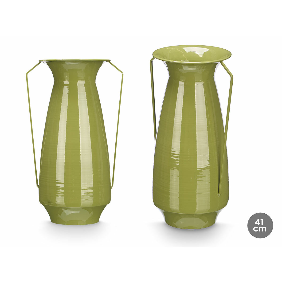 Jarrón Gift Decor Verde Hierro Cónico 25,5 x 41,5 x 18,5 cm (4 Unidades) 2 S3633986_1