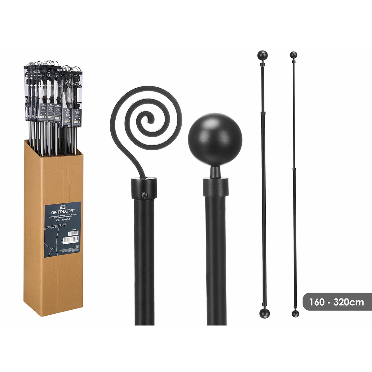 Barra para Cortinas Gift Decor Extensible 160-320 cm (24 Unidades) 3 S3634022_2