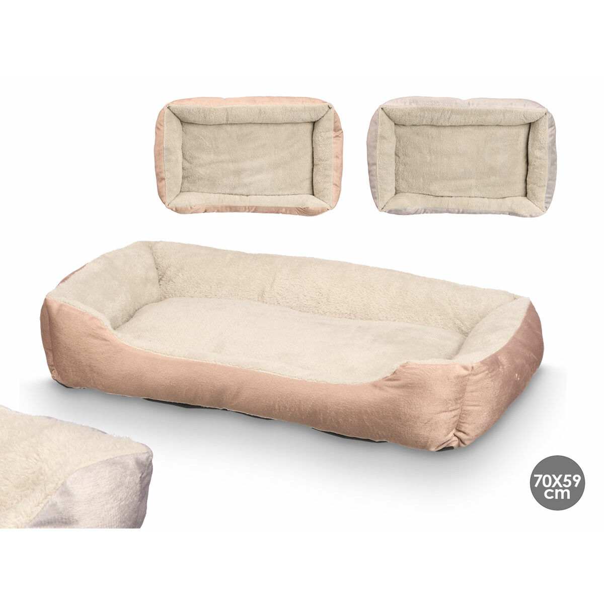 Cama para Perro Mascow Gris Caqui 70 x 15 x 50 cm (14 Unidades) 3 S3634051_2