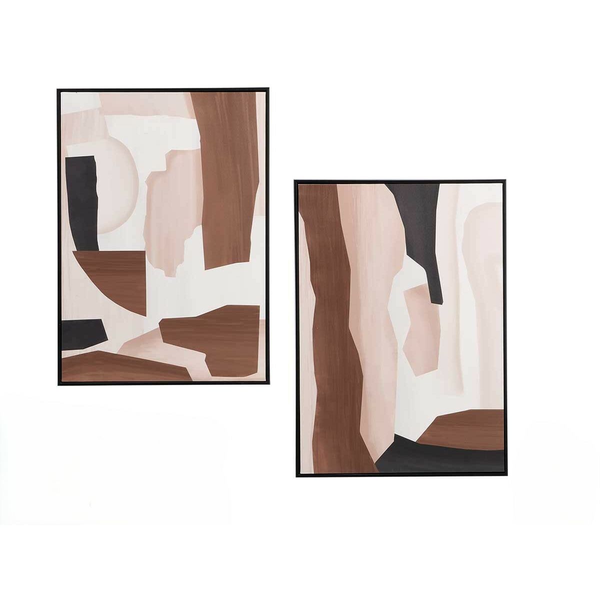 Lienzo Gift Decor Marrón Beige Abstracto 50 x 3 x 70 cm (4 Unidades) 2 S3634092_1